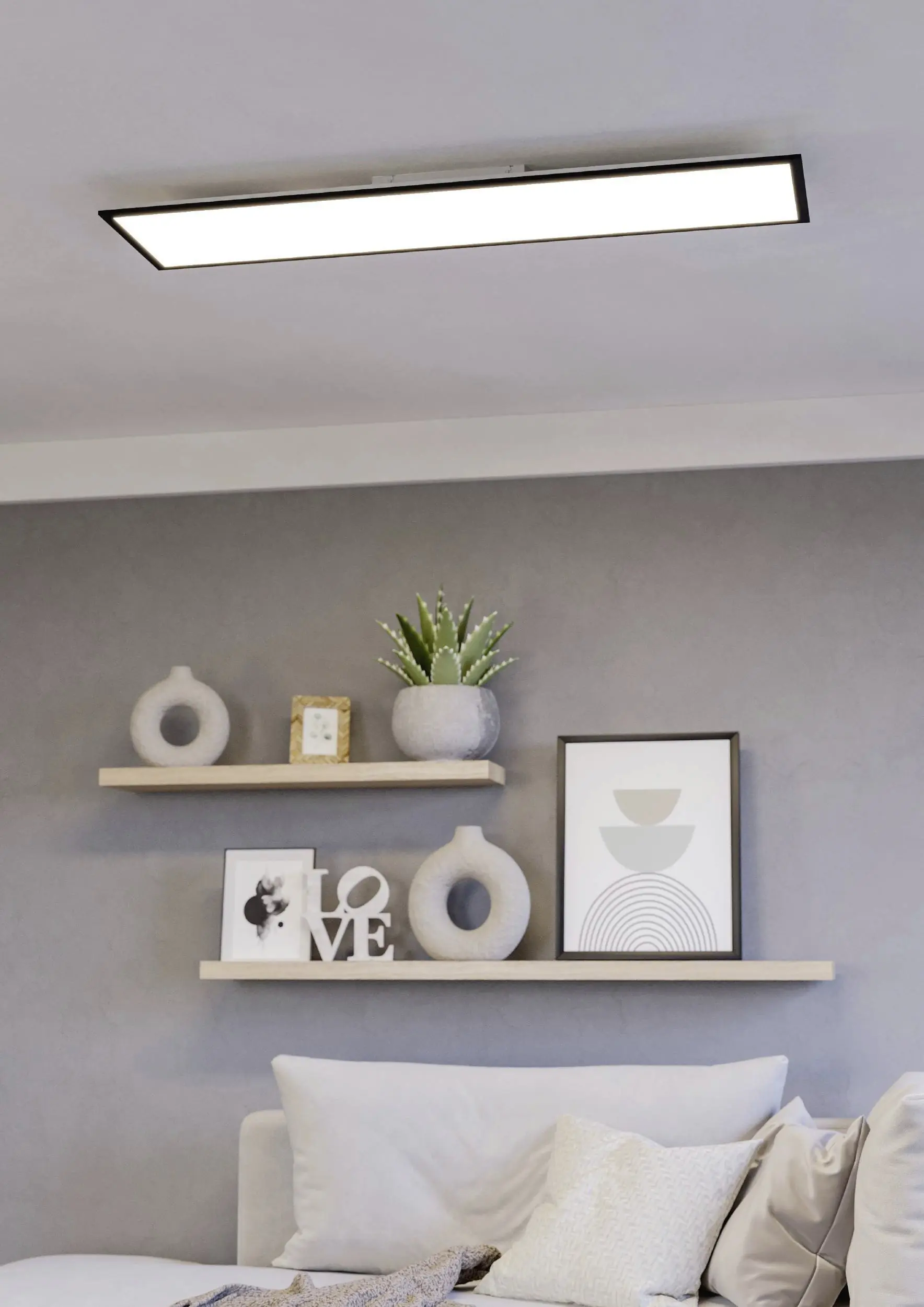 Eglo LED Deckenleuchte Moradillo-Z schwarz 120 x 30 cm RGB dimmbar