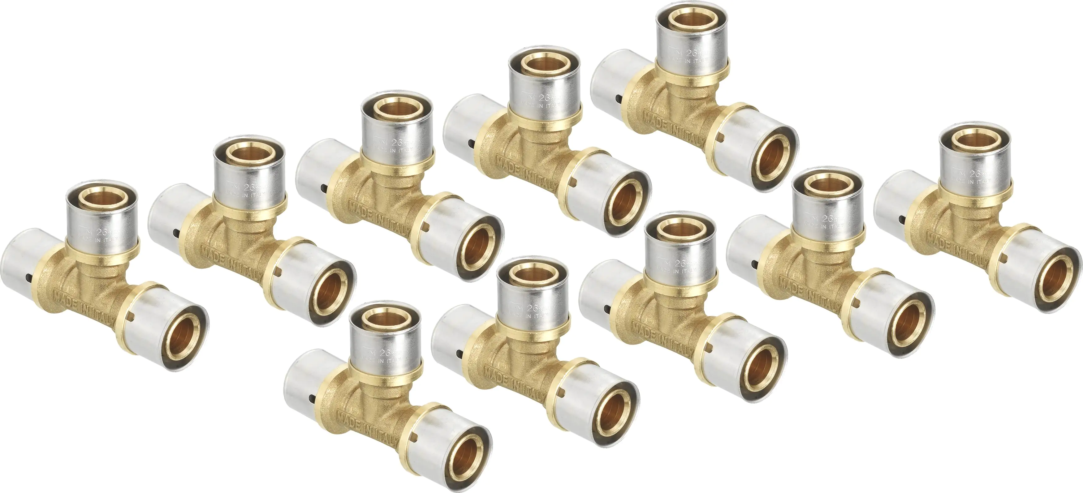 4035300827251 Cornat Press-T-Stück komplett Messing/Edelstahl, ø 16 mm