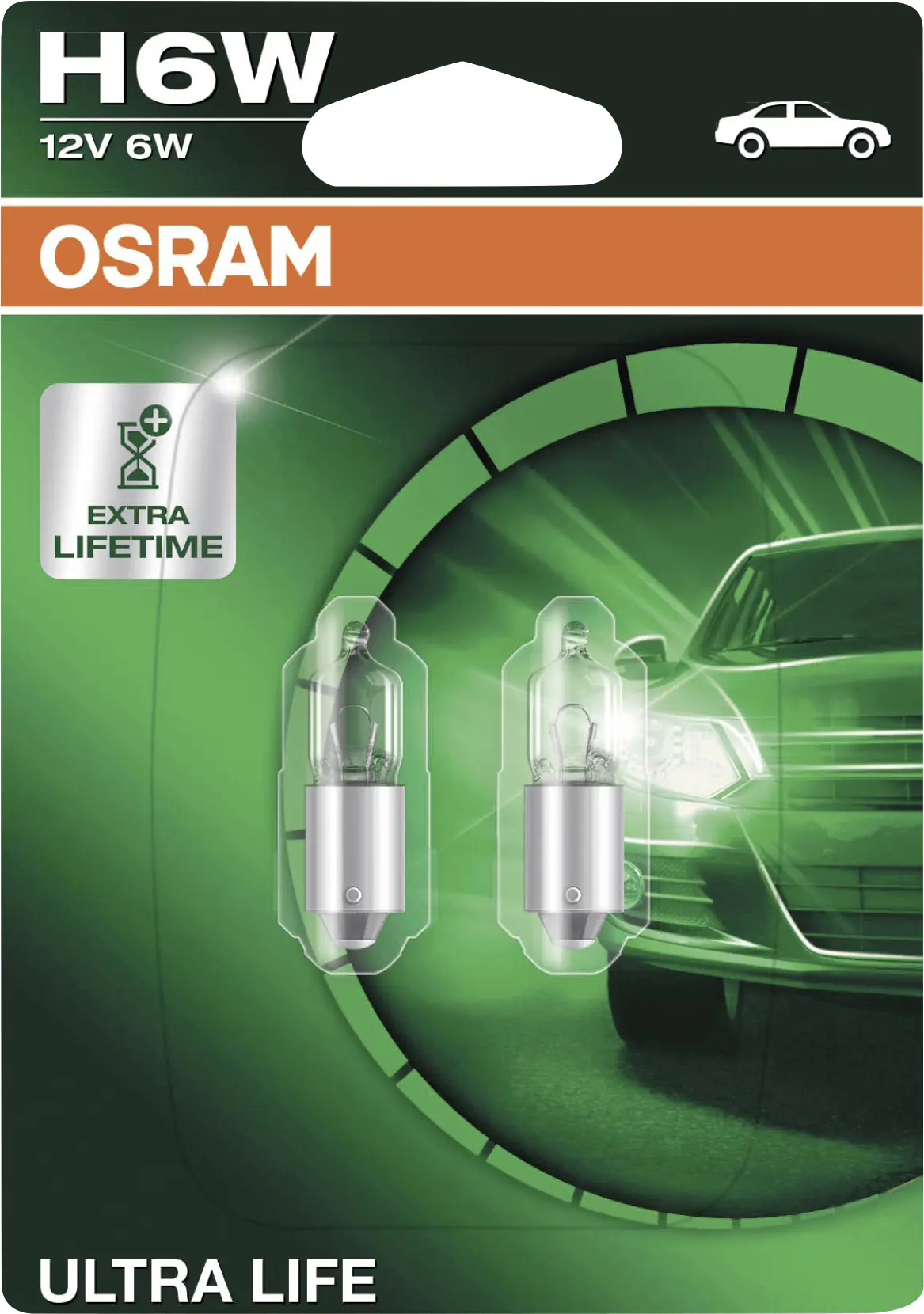 Osram UltraLife H6W 12V 6W, 2 Stück Osram UltraLife H6W 12V 6W, 2 Stück