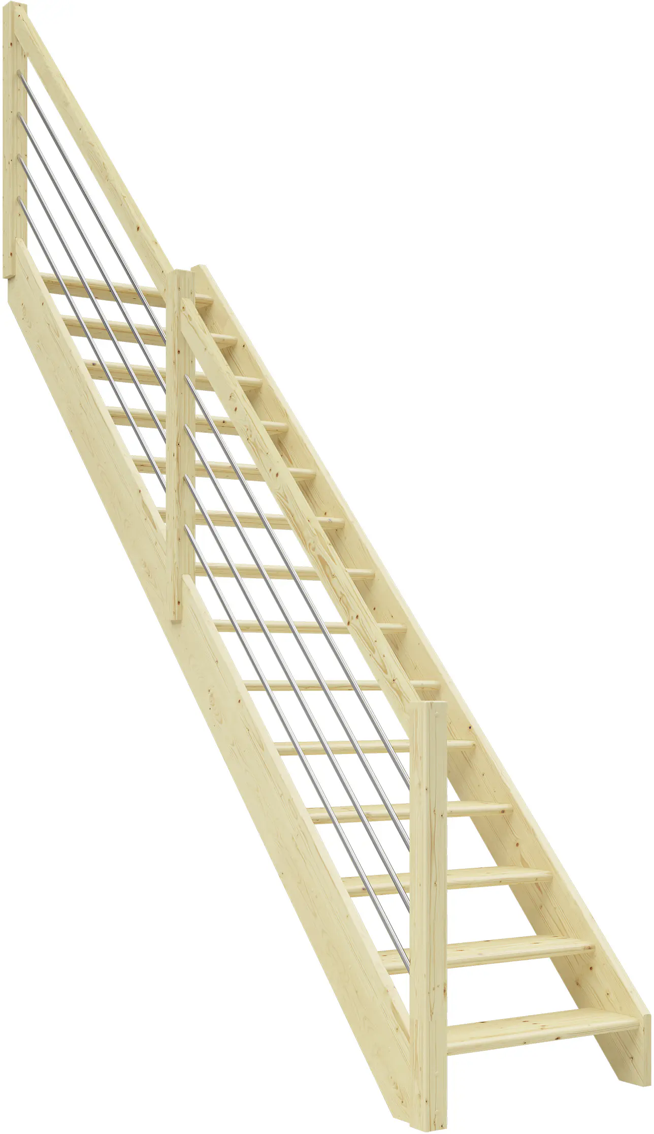 Dolle Raumspartreppen Paris gerade Fichte unbehandelt inkl. Geländer