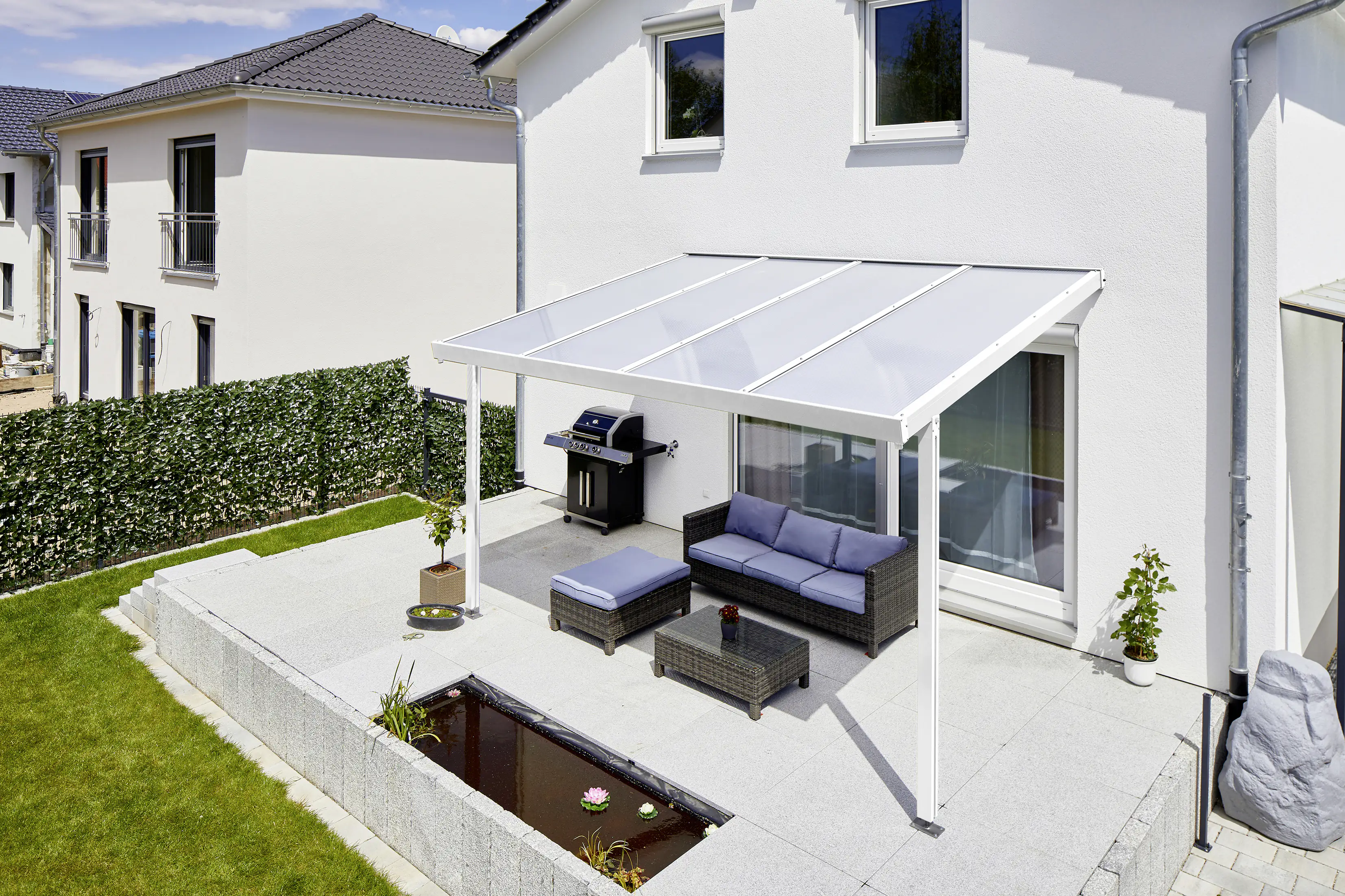 Gutta Premium Terrassendach 410,2 x 406 cm weiß PC weiß opal 16 mm Gutta Premium Terrassendach 410,2 x 406 cm weiß PC weiß opal 16 mm