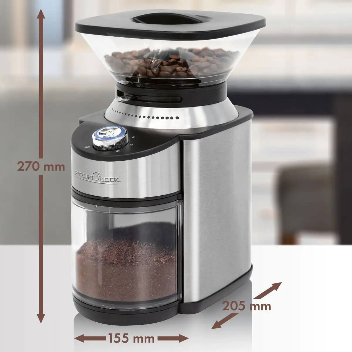 Proficook elektrische Kaffeemühle PC-EKM 1205 Edelstahlmahlwerk, 200 Watt Proficook elektrische Kaffeemühle PC-EKM 1205 Edelstahlmahlwerk, 200 Watt