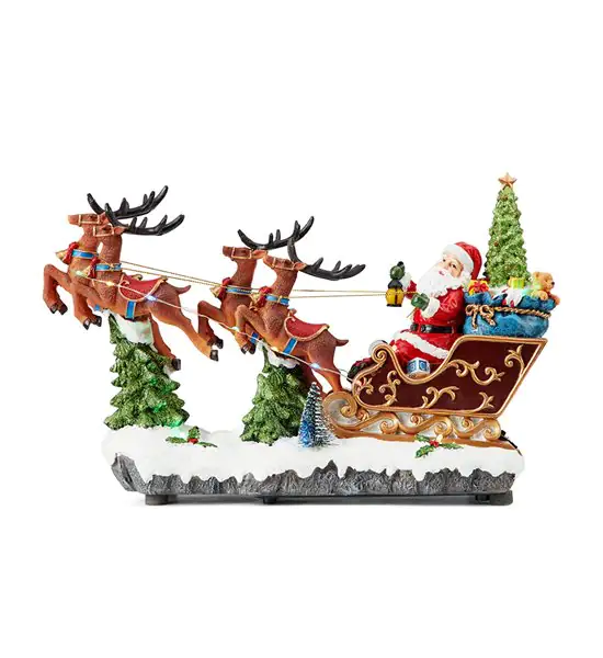 Markslöjd LED Dekofigur Weihnachtsschlitten mit Santa 35,5 x 22 cm