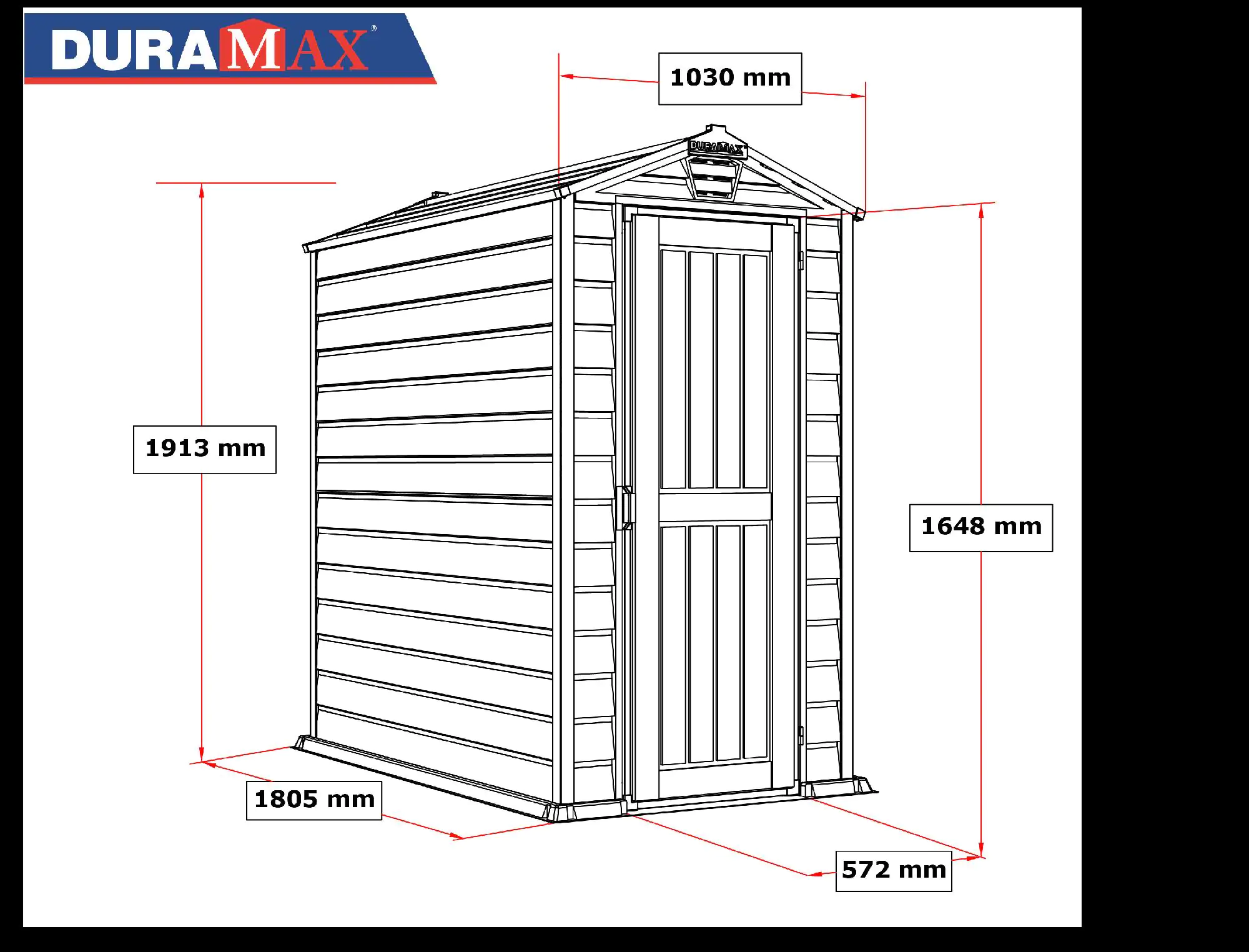 Duramax Kunststoffgerätehaus Evermore 4x6 102,7 x 170,5 x 191,3 cm (LxBxH)