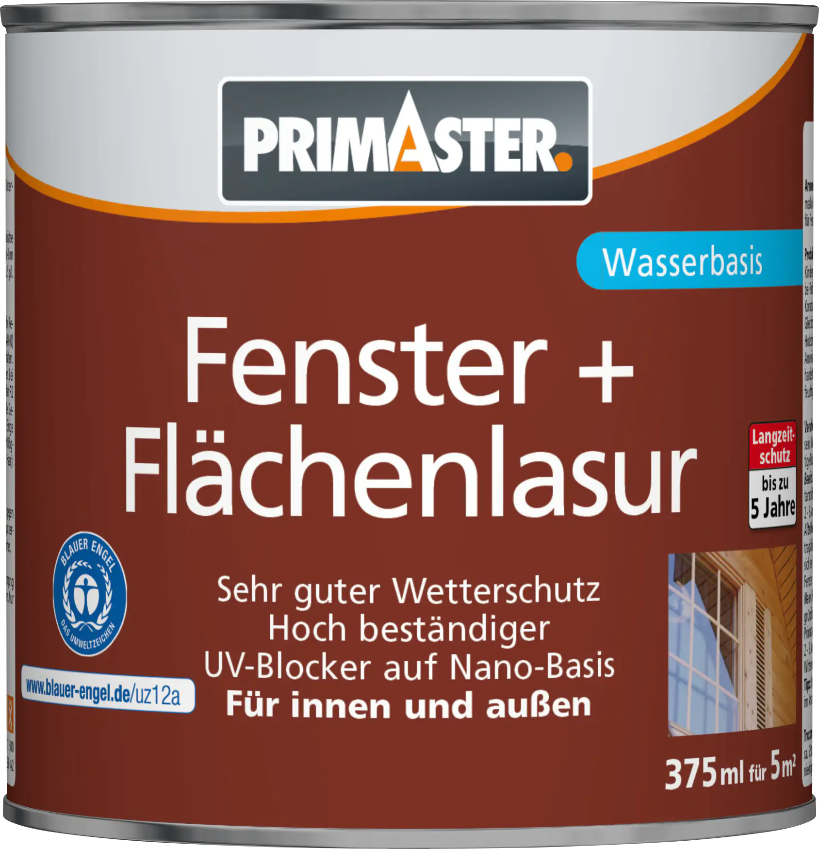 Primaster Fenster und Flächenlasur 375 ml teak