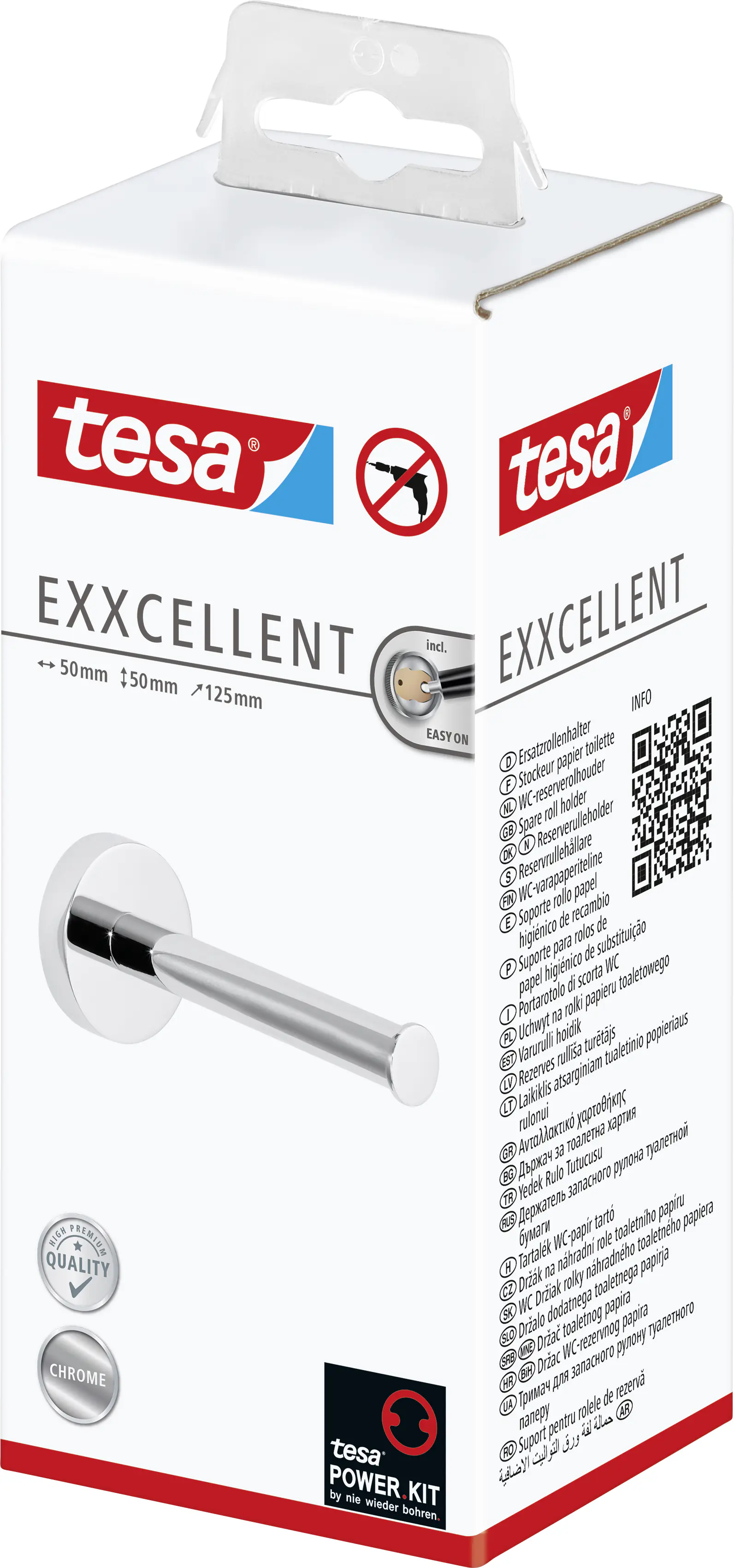 tesa Ersatz-Rollenhalter Exxcellent Metall, chrom