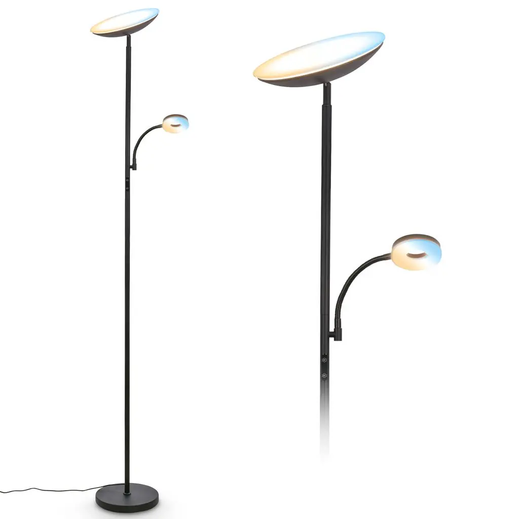 Briloner LED-Stehleuchte SIRA mit Lesearm Ø 26 x 180 cm schwarz