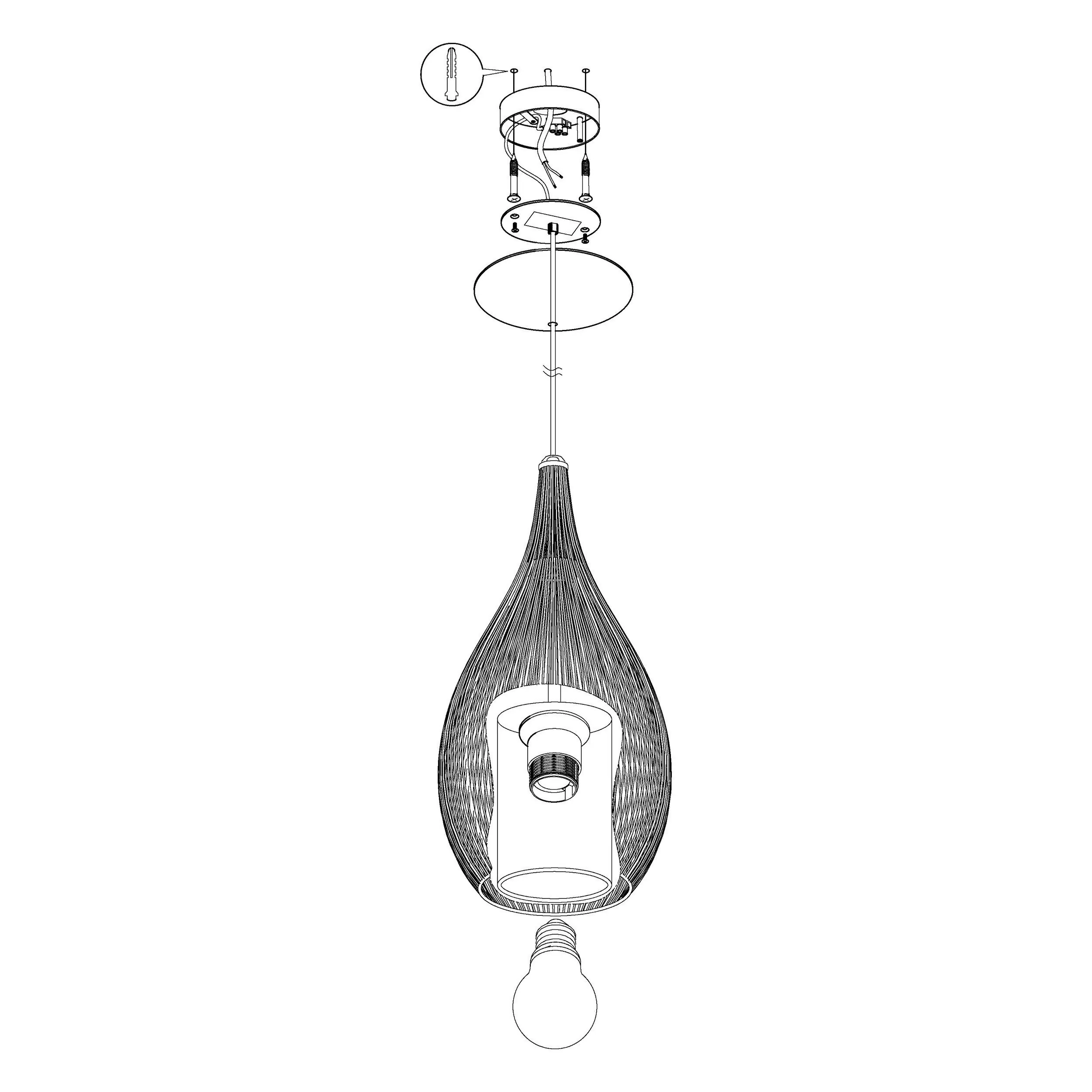 Eglo Pendelleuchte Razoni E27 Ø 19cm weiß Eglo Pendelleuchte Razoni E27 Ø 19cm weiß