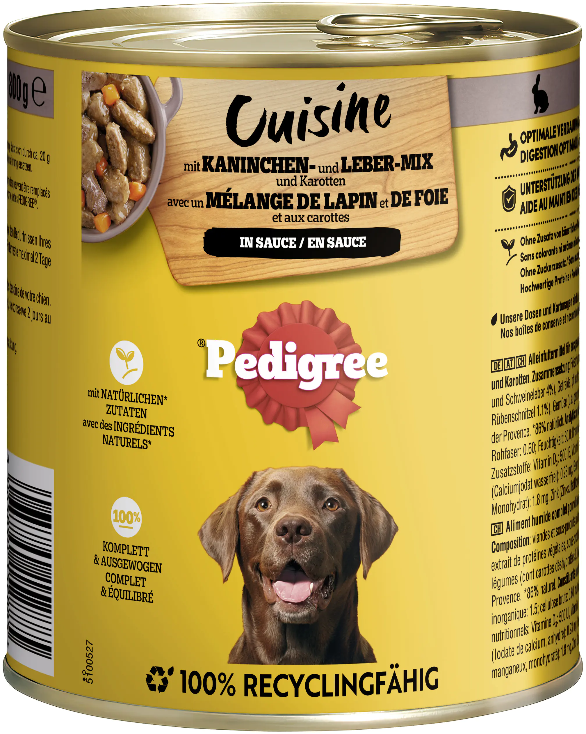 Pedigree Cuisine Hundenassfutter Adult 800 g Kaninchen & Karotten
