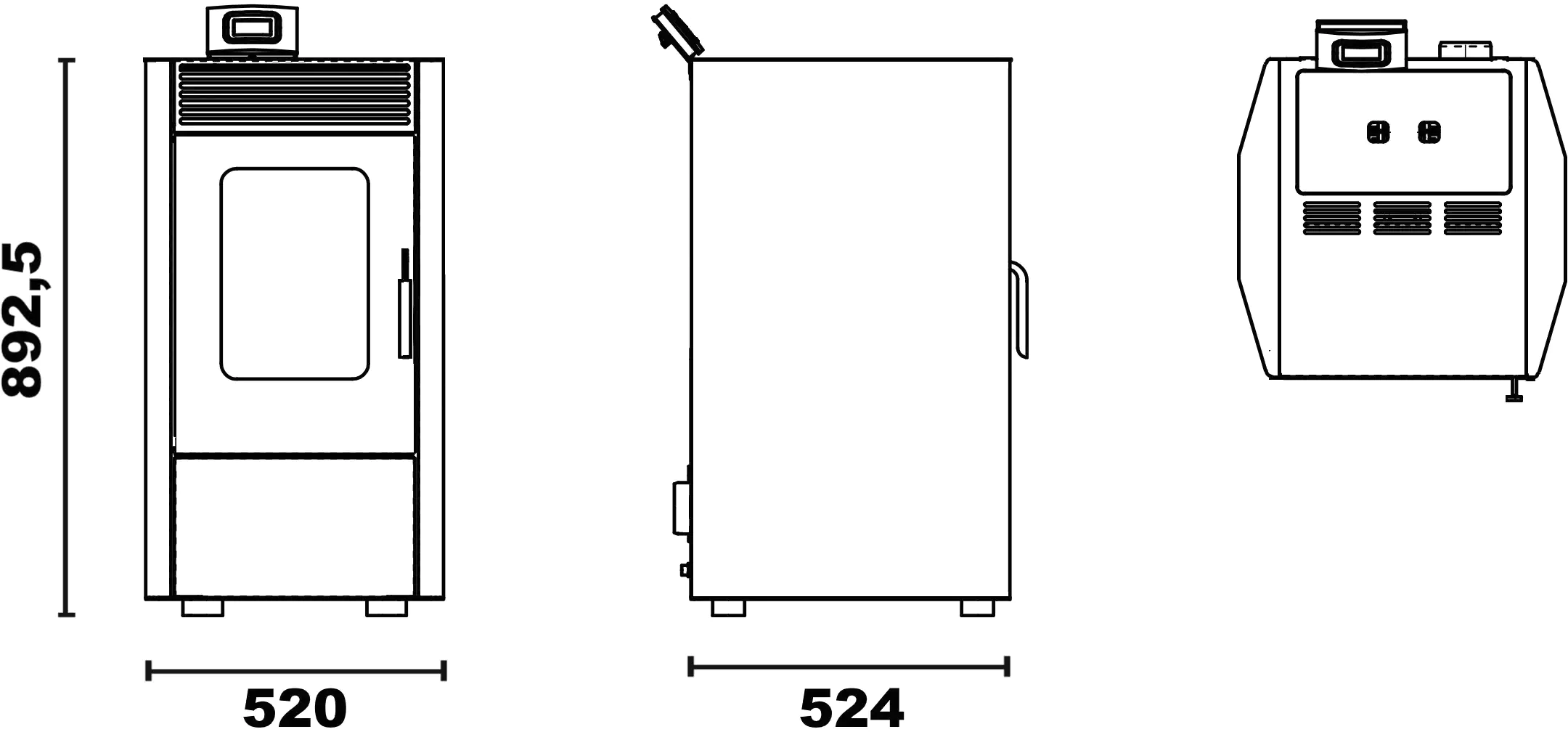 Rowi Pelletofen HPO 9.0 Bordeaux Stahl