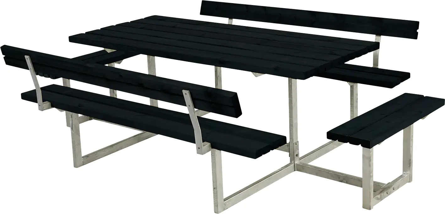 Plus Kombimöbel Basic 260 x 184 x 73 cm mit 2 Rückenlehnen, schwarz