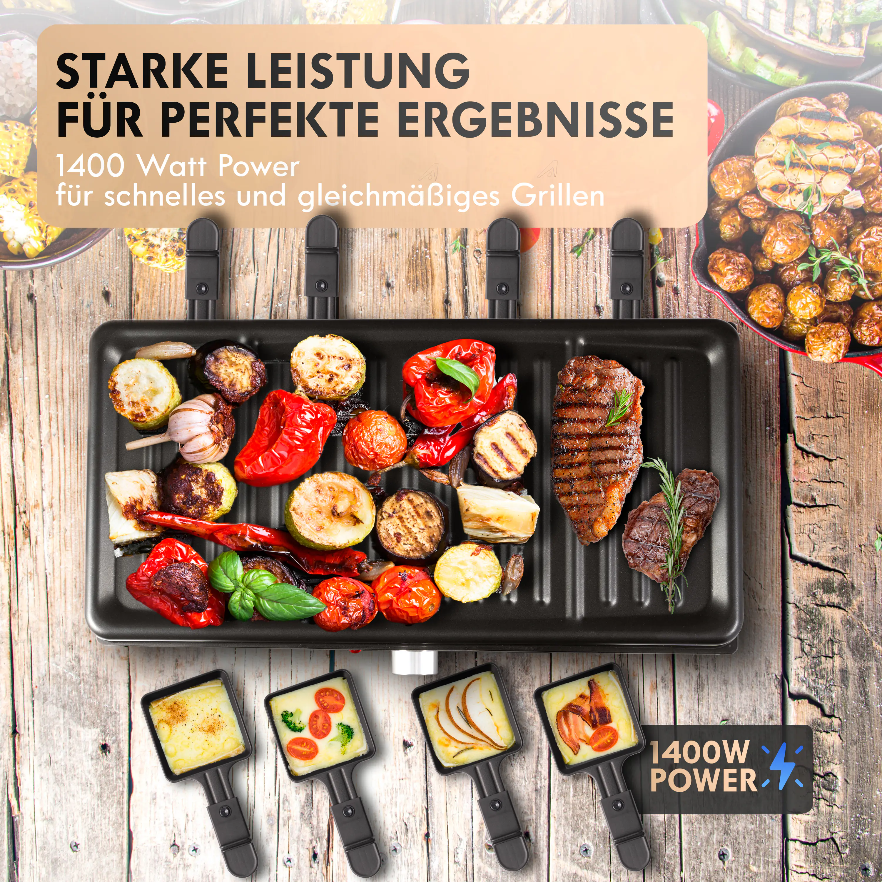 Clatronic Raclette-Grill RG 3757 für 8 Personen 1400 W