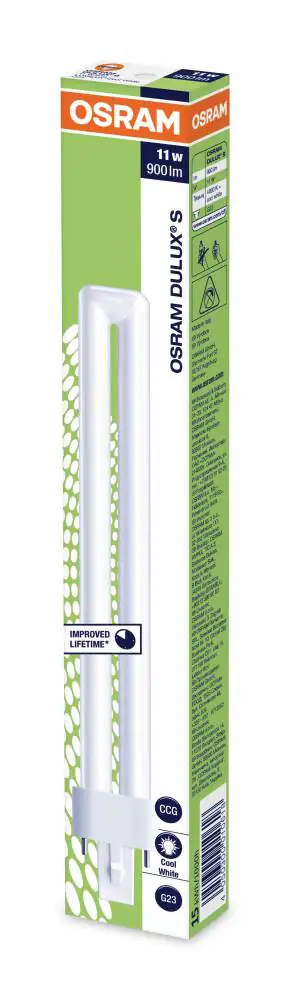 Osram Energiesparlampe Dulux S G23 11W neutralweiß klar