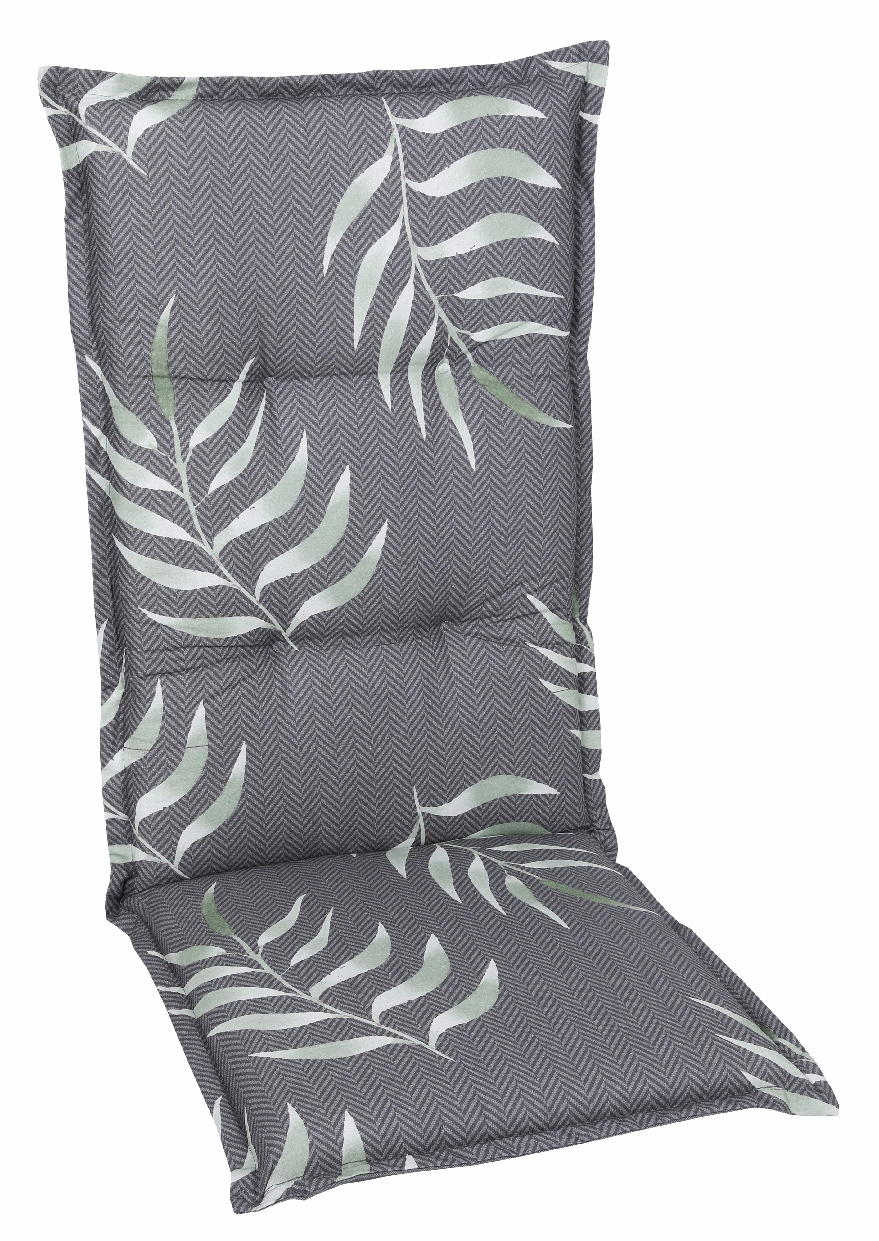 GO-DE Gartenstuhlauflagen hochlehner 120 x 50 x 7 cm Blumen-Motiv anthrazit