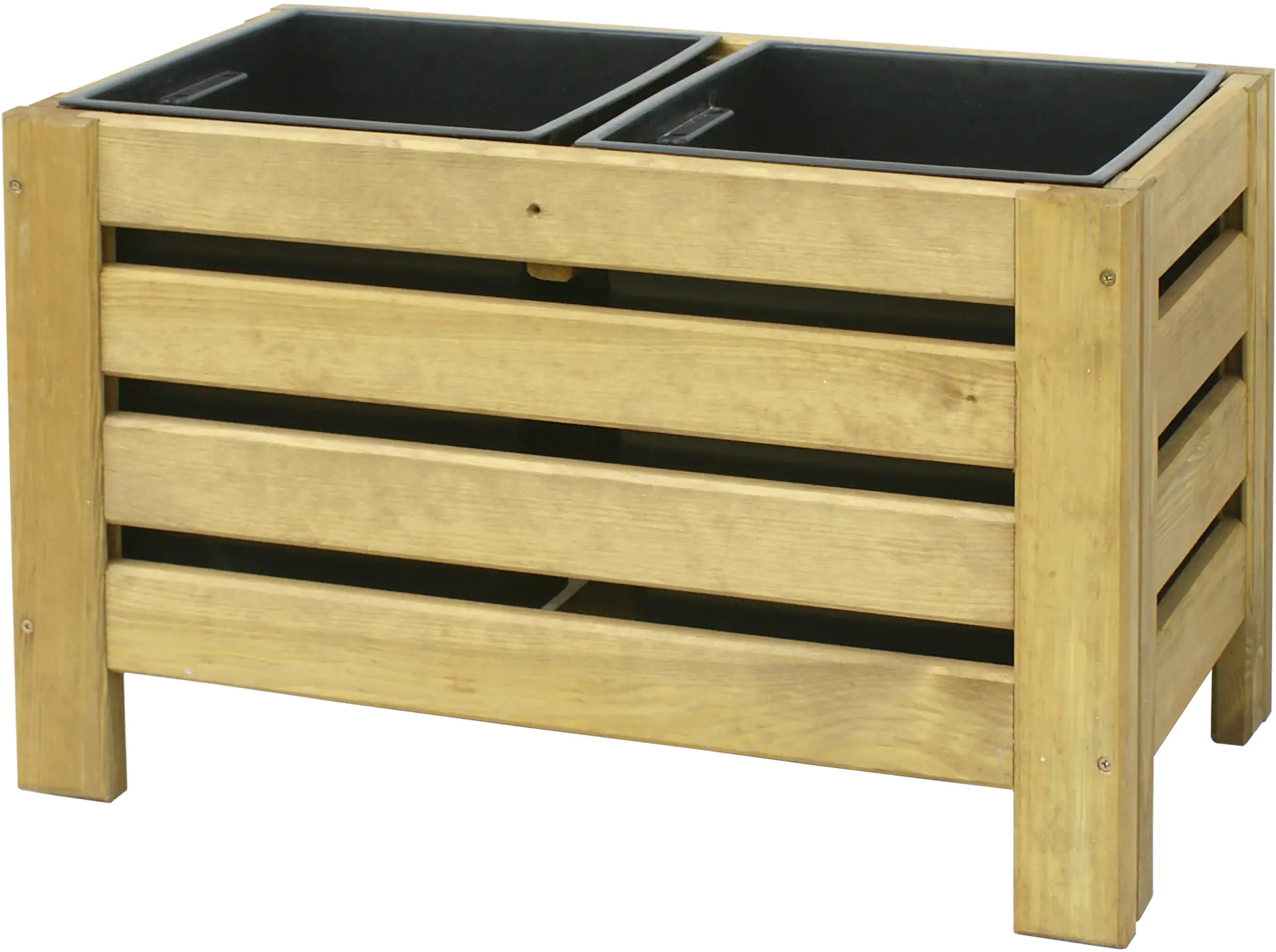 Blumenkasten mit Insektenfach 64 x 33 x 39 cm, Kiefer