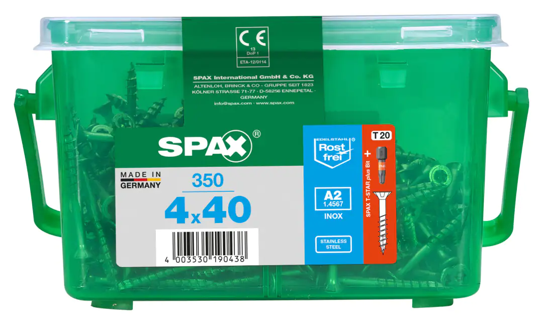 Spax Universalschrauben 4.0 x 40 mm TX 20 - 350 Stk. Spax Universalschrauben 4.0 x 40 mm TX 20 - 350 Stk.