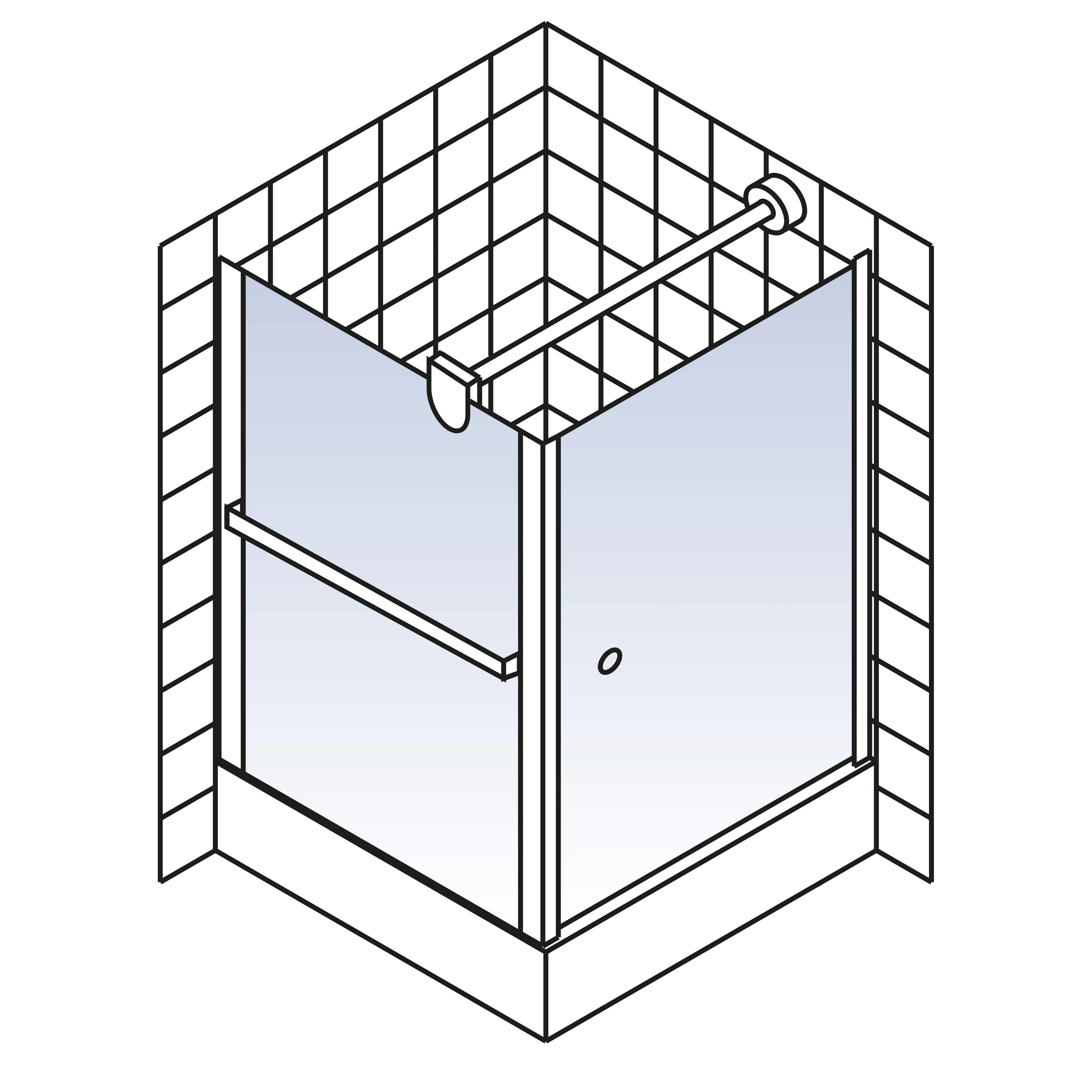 Schulte Drehtür Seitenwand Duschwanne 80 x 80 x 200 cm Garant
