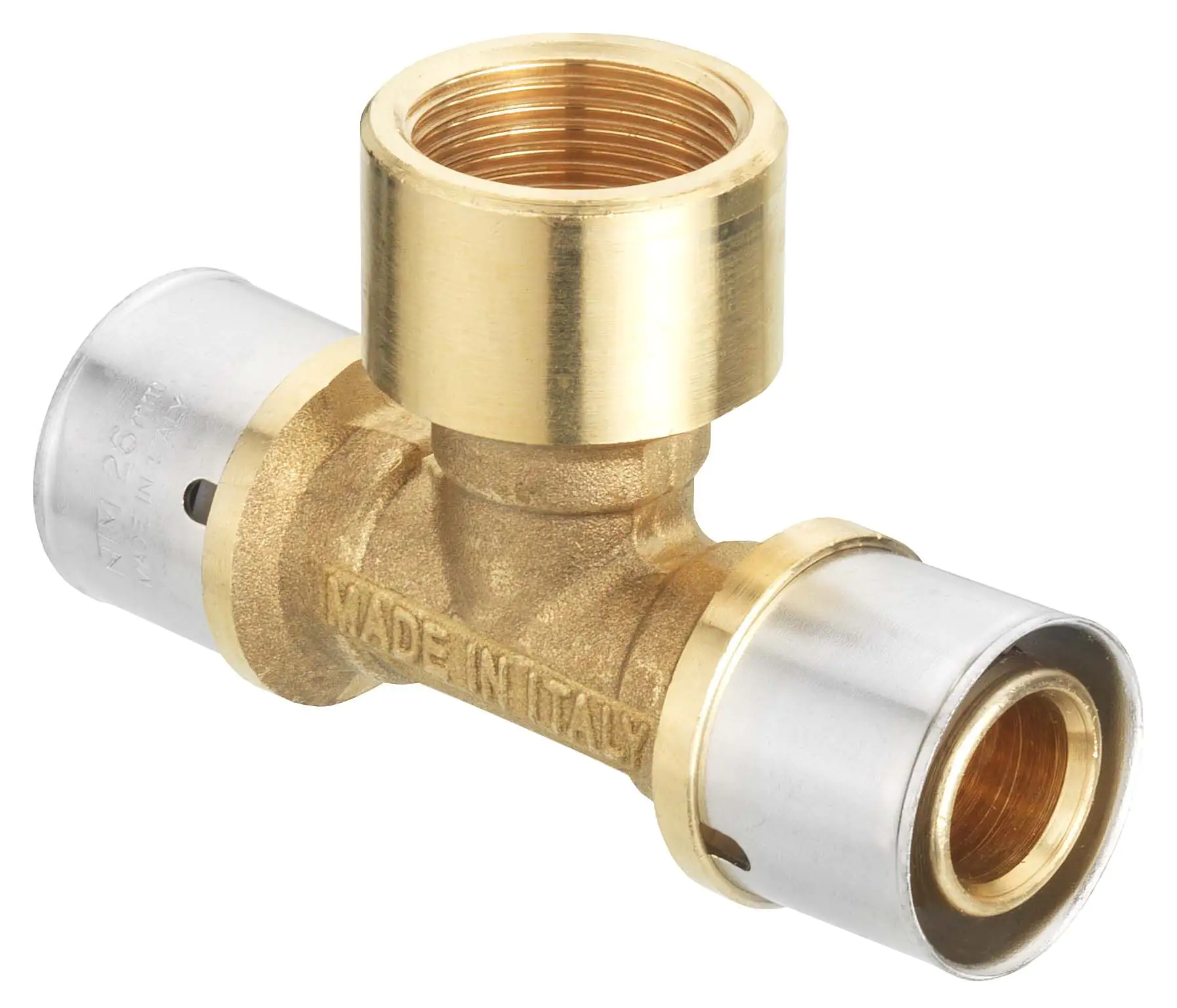 Cornat Press-T-Stück komplett Messing/Edelstahl, ø 20 mm, 3/4" IG