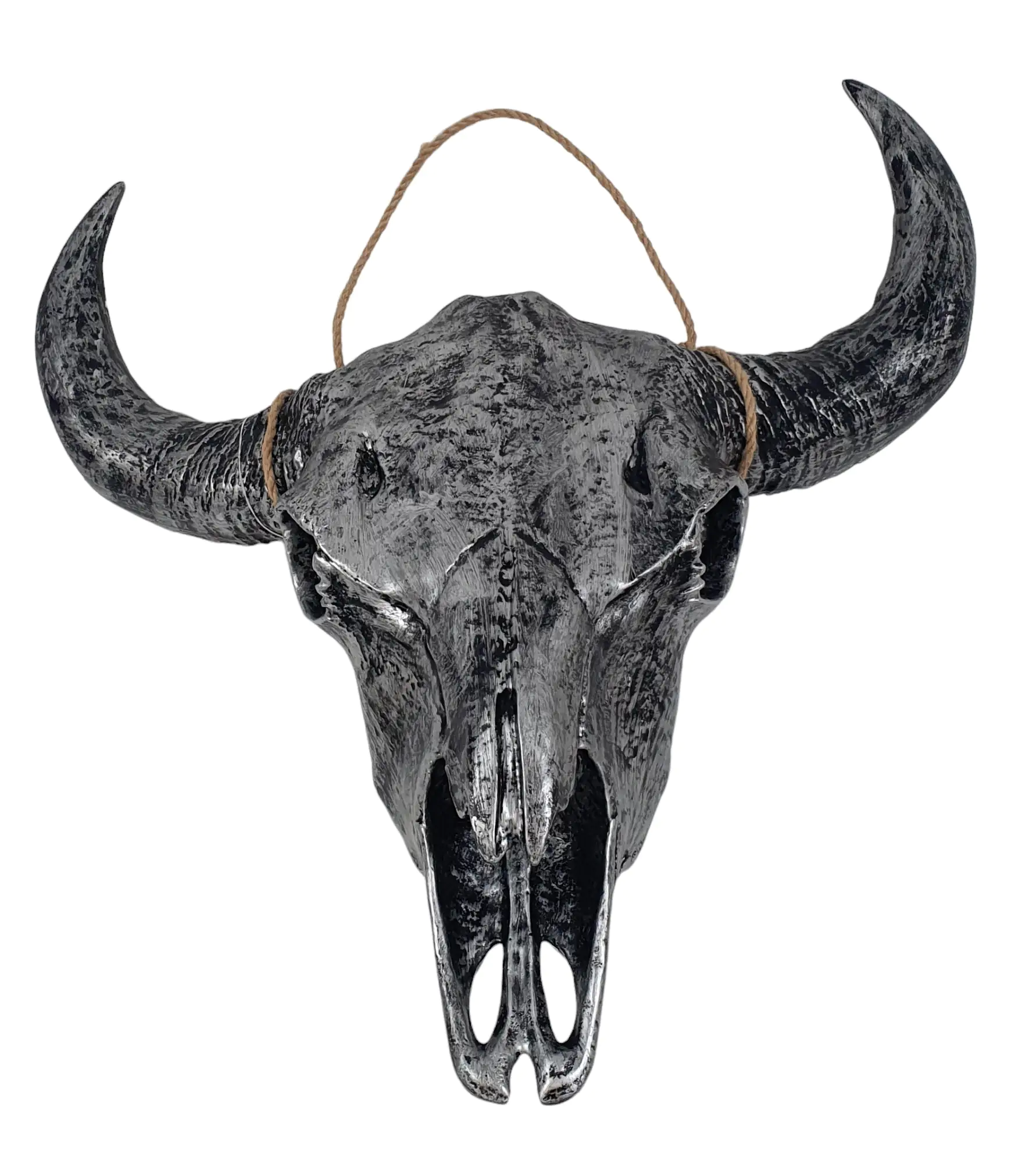 Büffelschädel mit Kordel altsilber