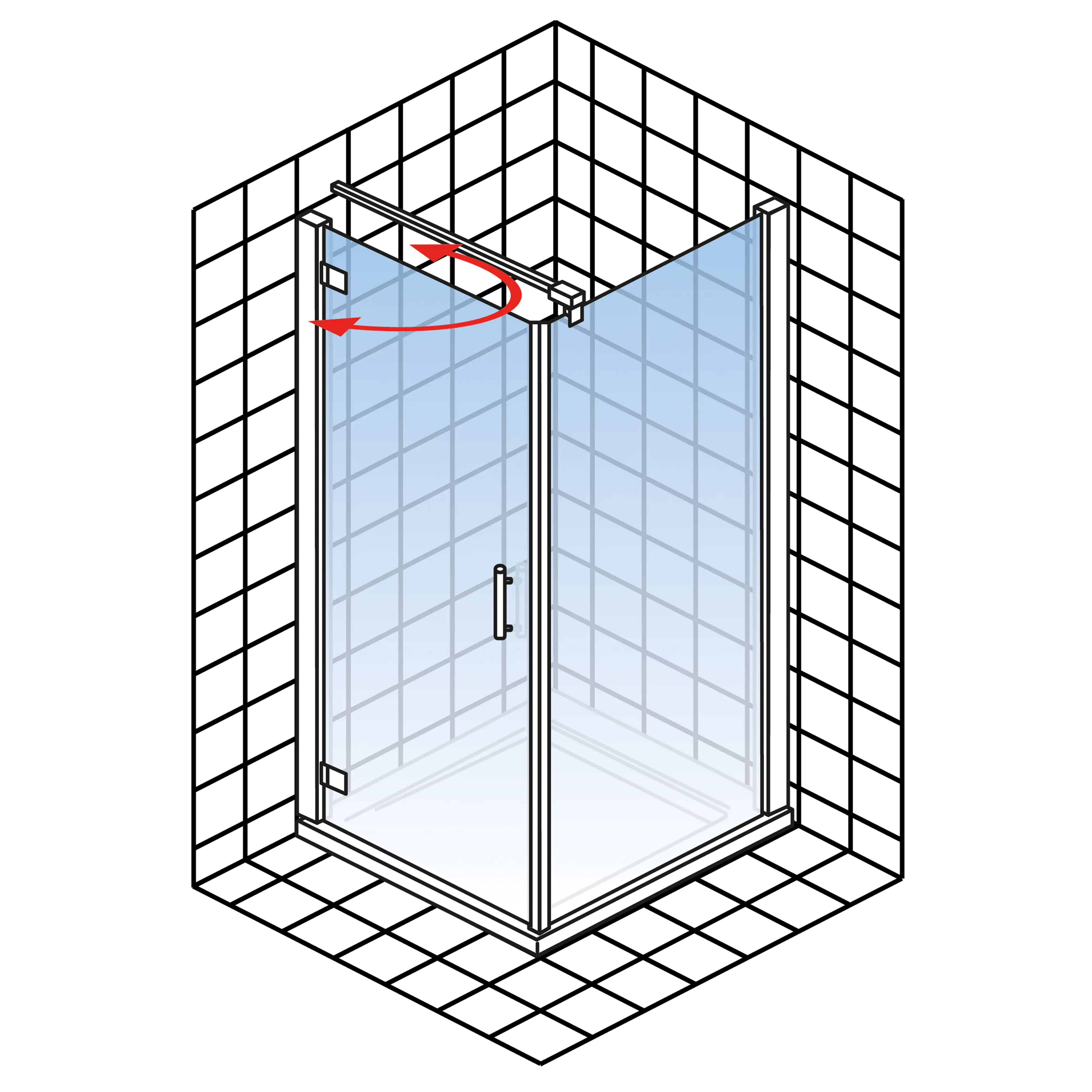 Schulte Drehtür Seitenwand 80 x 80 cm Toura