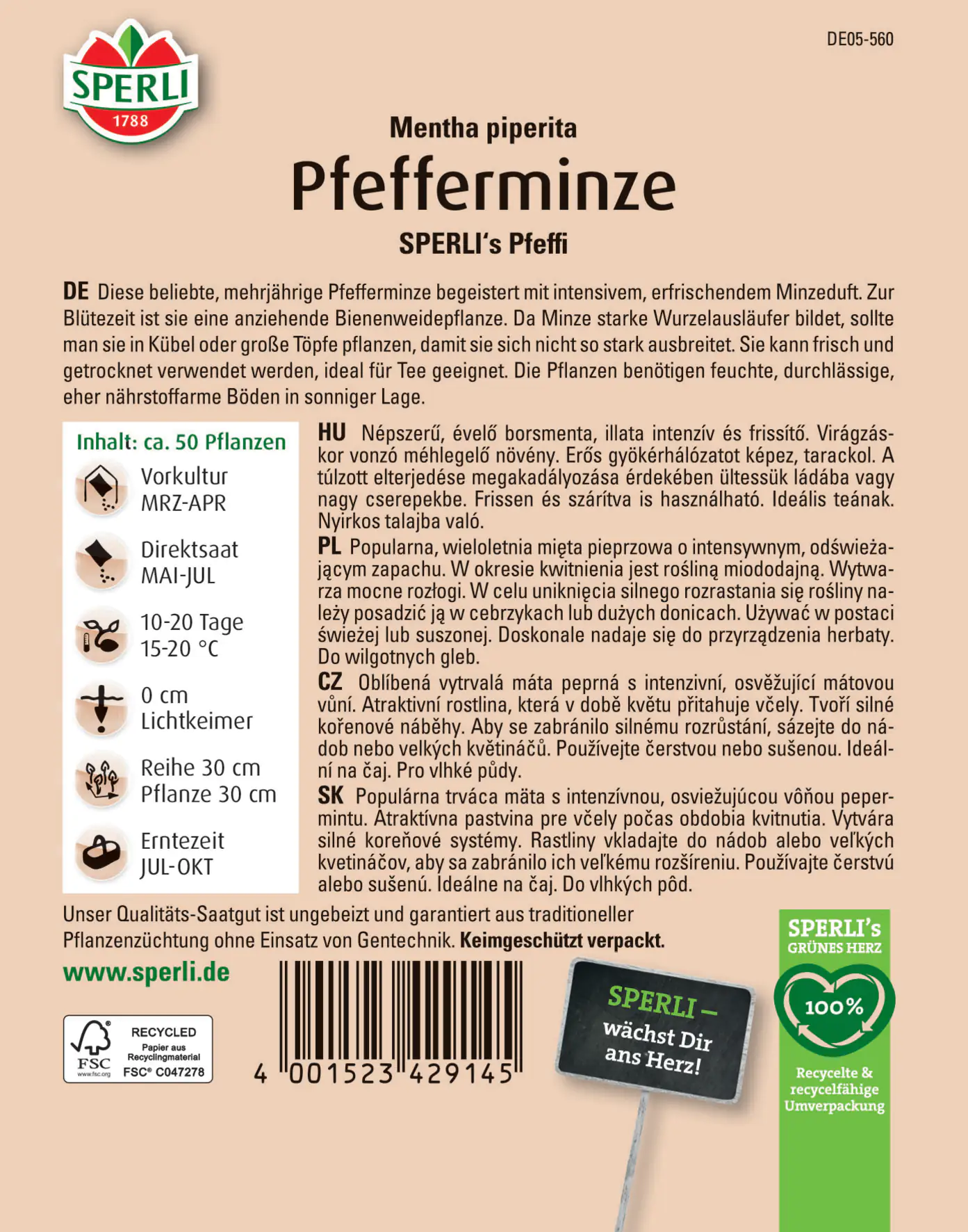 Sperli Pfefferminze Sperli 's Pfeffi Sperli Pfefferminze Sperli 's Pfeffi