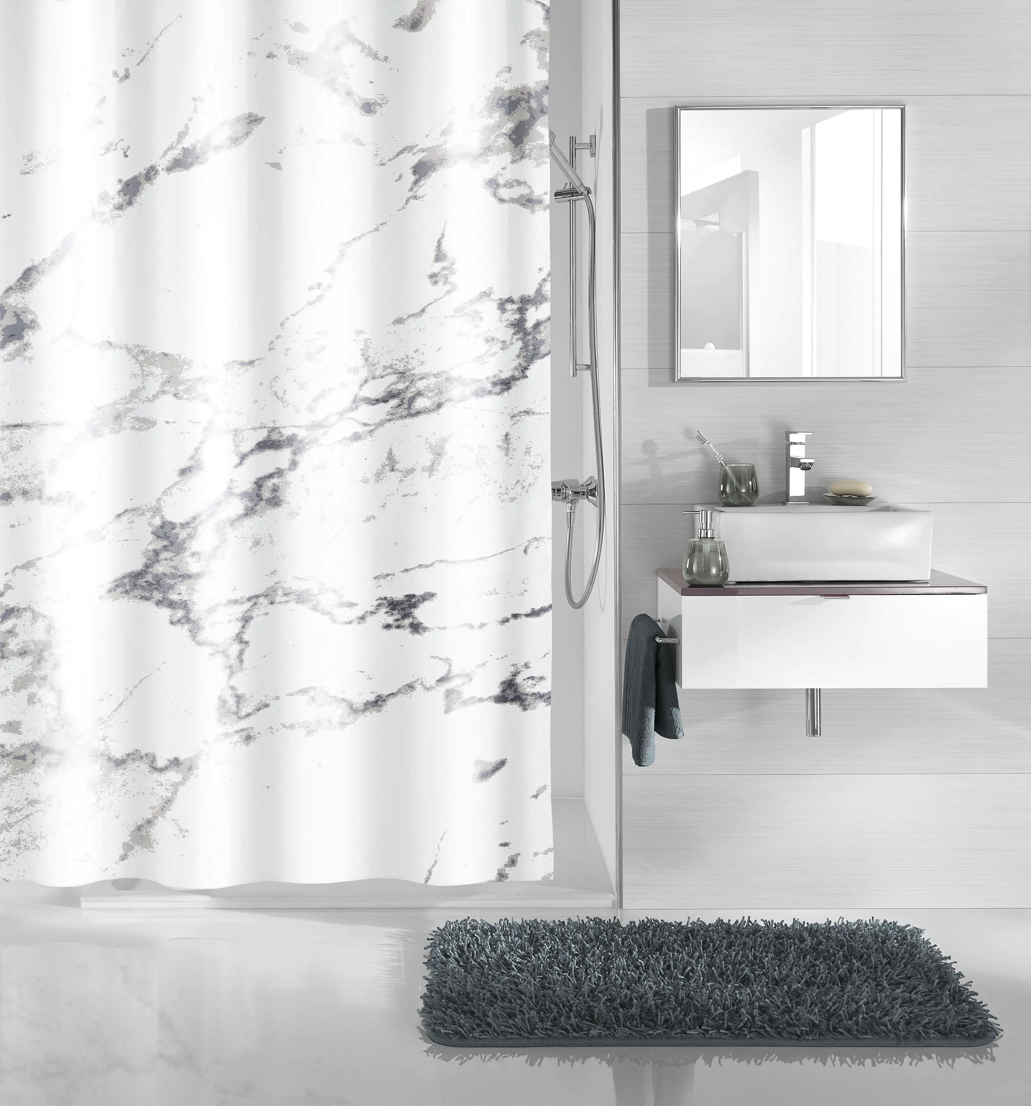 4004478266520_2 Kleine Wolke Duschvorhang Marble anthrazit, 180x200 cm