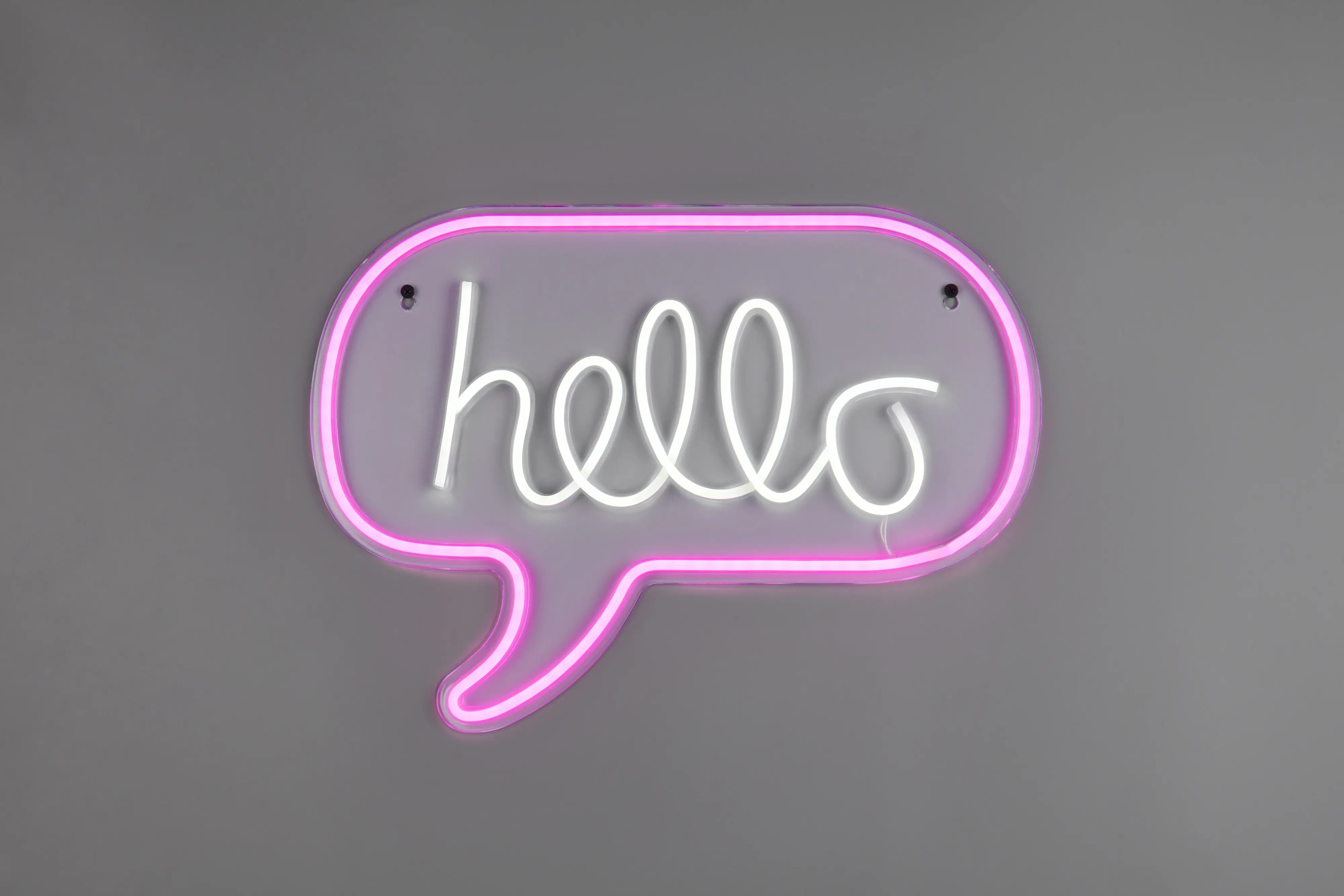 Reality LED Wandleuchte Hello 43 x 31 cm warmweiß transparent