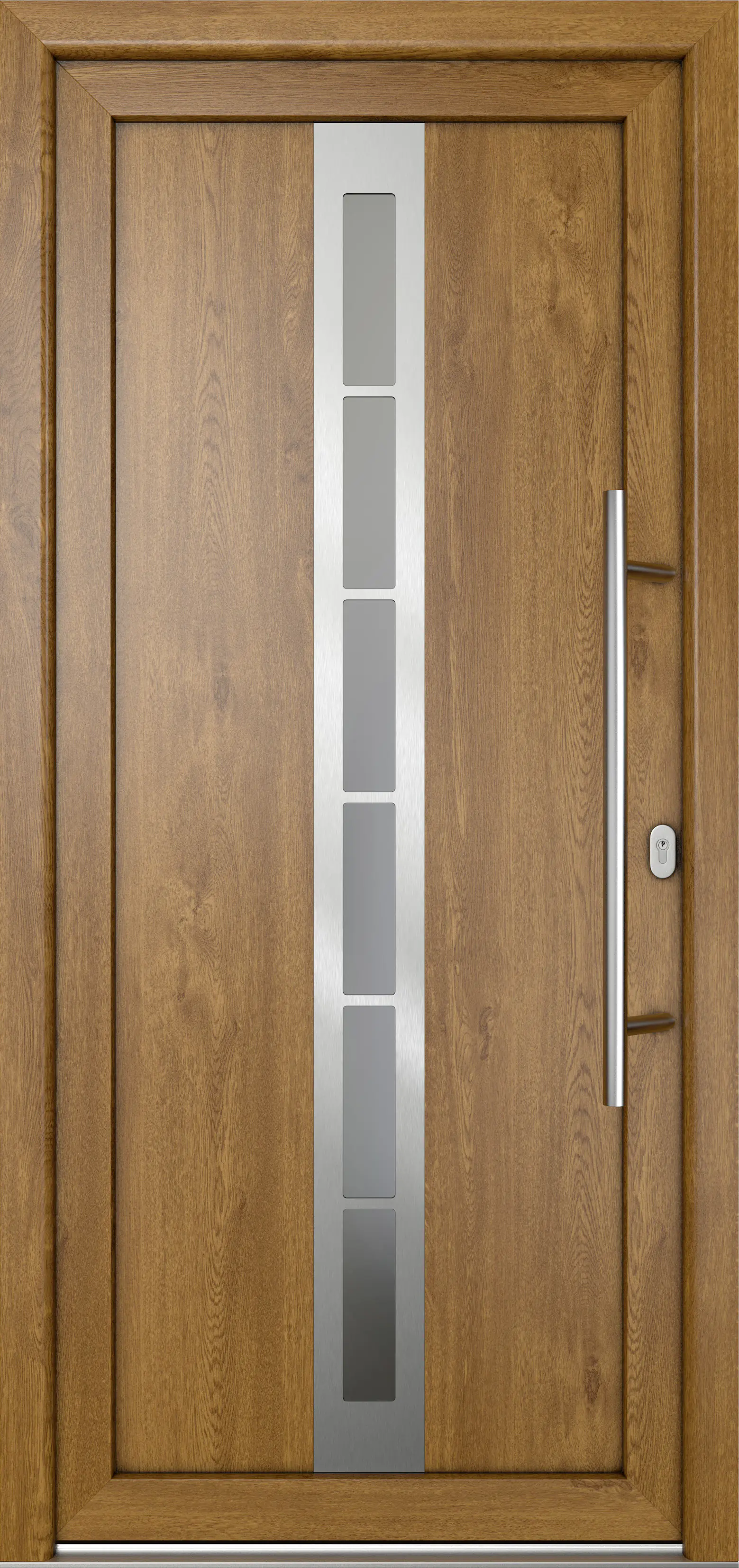 Meeth Haustür Signum Pro PVC Modell 38 98 x 208 cm DIN Rechts weiß/golden oak