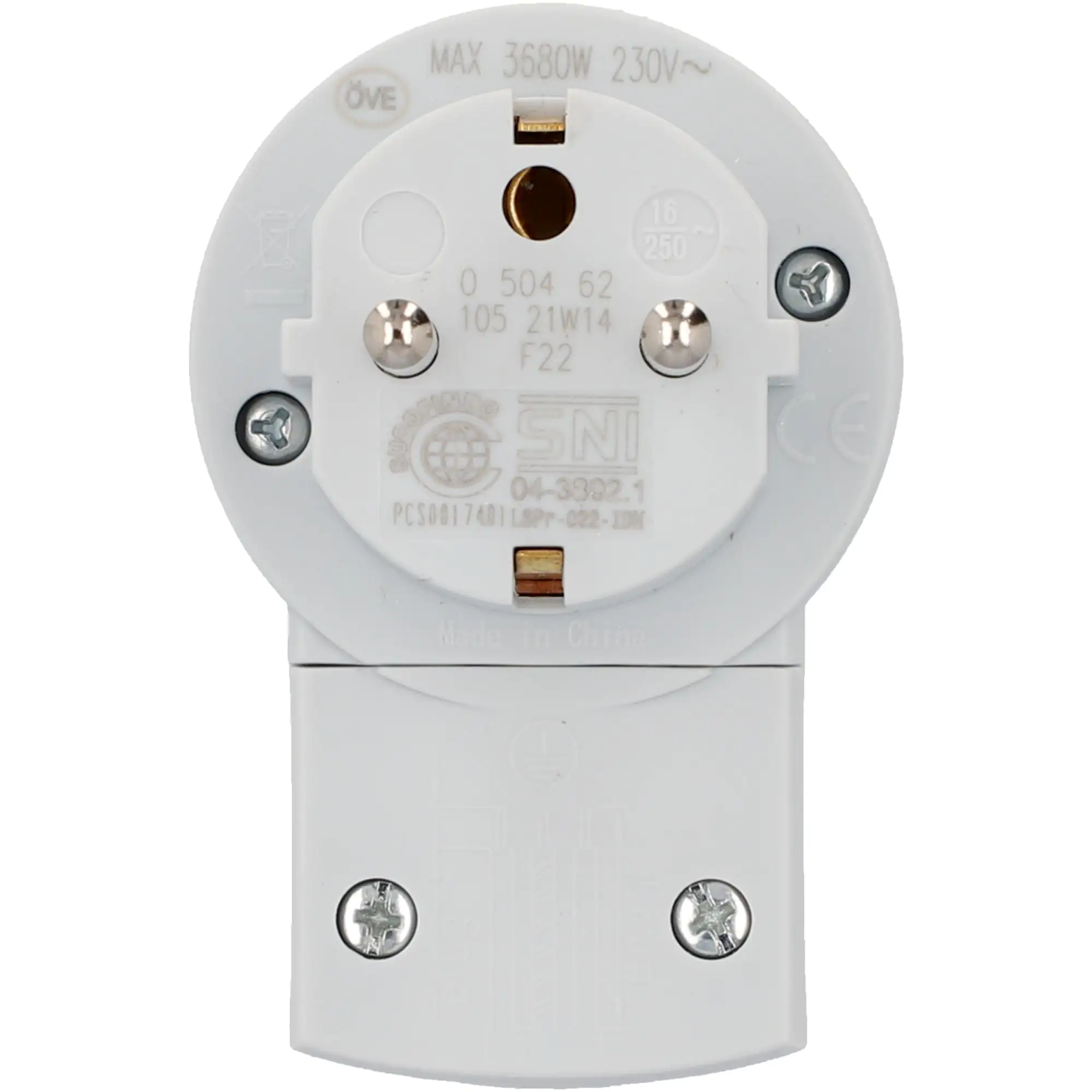 LEGRAND Schutzkontakt-Stecker integrierte Kupplung weiß LEGRAND Schutzkontakt-Stecker integrierte Kupplung weiß