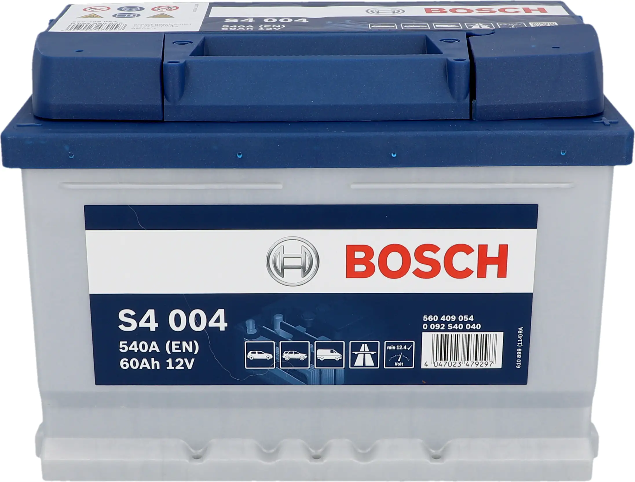 Bosch Starterbatterie S4 60Ah 540A 0092S40040 Maße: 242x175x175mm (LxBxH)
