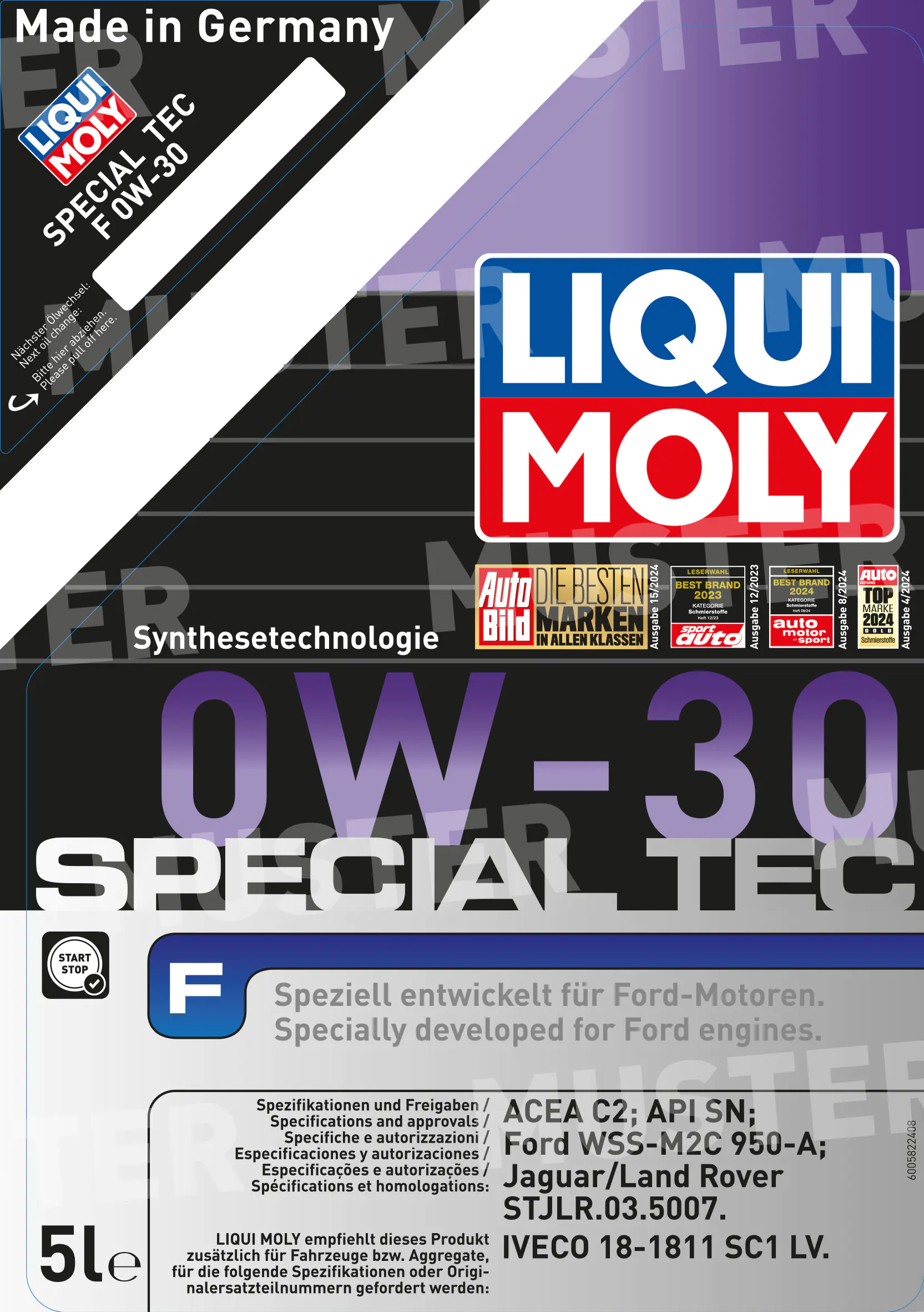 Liqui Moly Motoröl Special Tec F 0W-30 5L