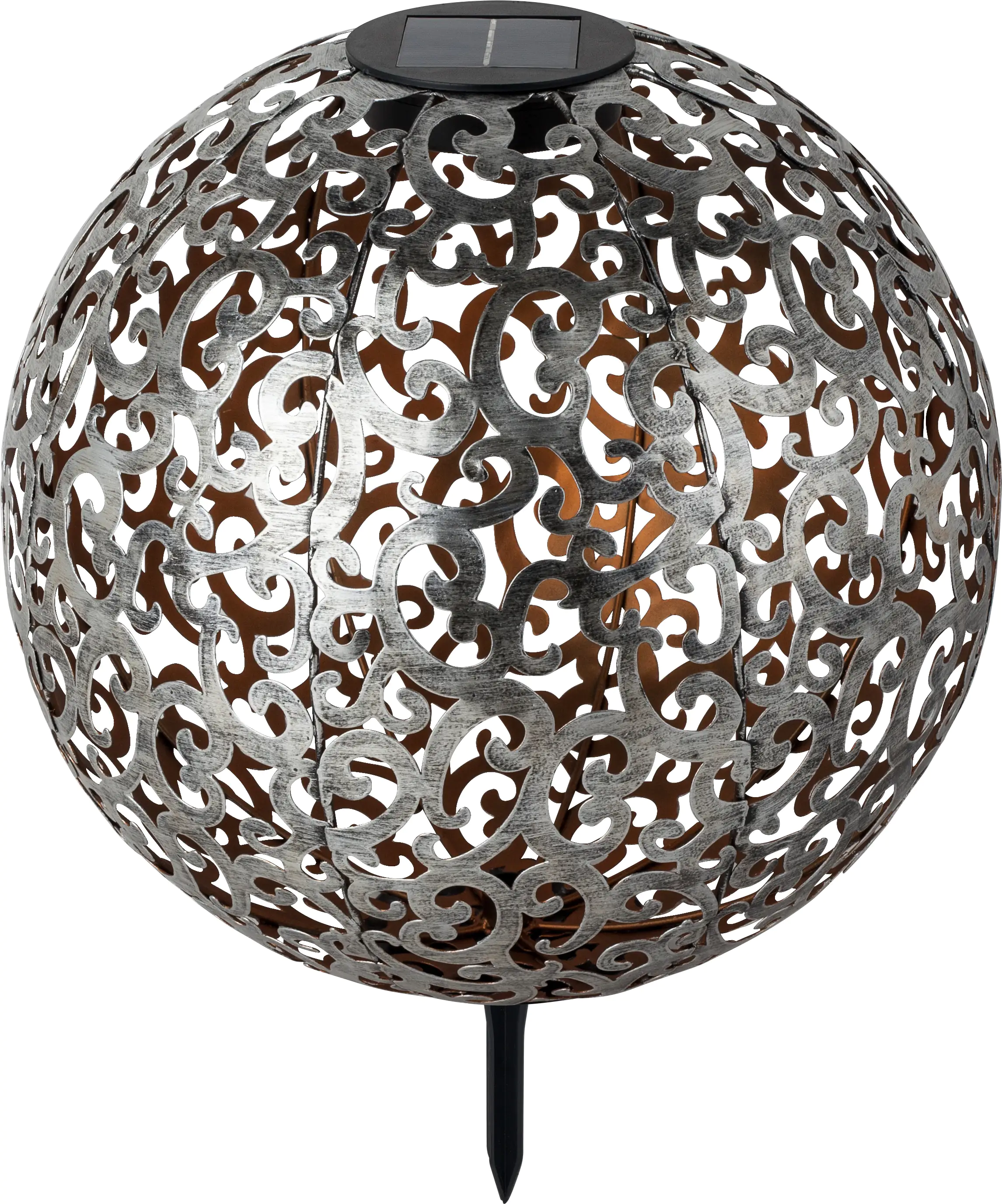 TrendLine LED Solarleuchte Kugel mit Erdspieß Standplatte