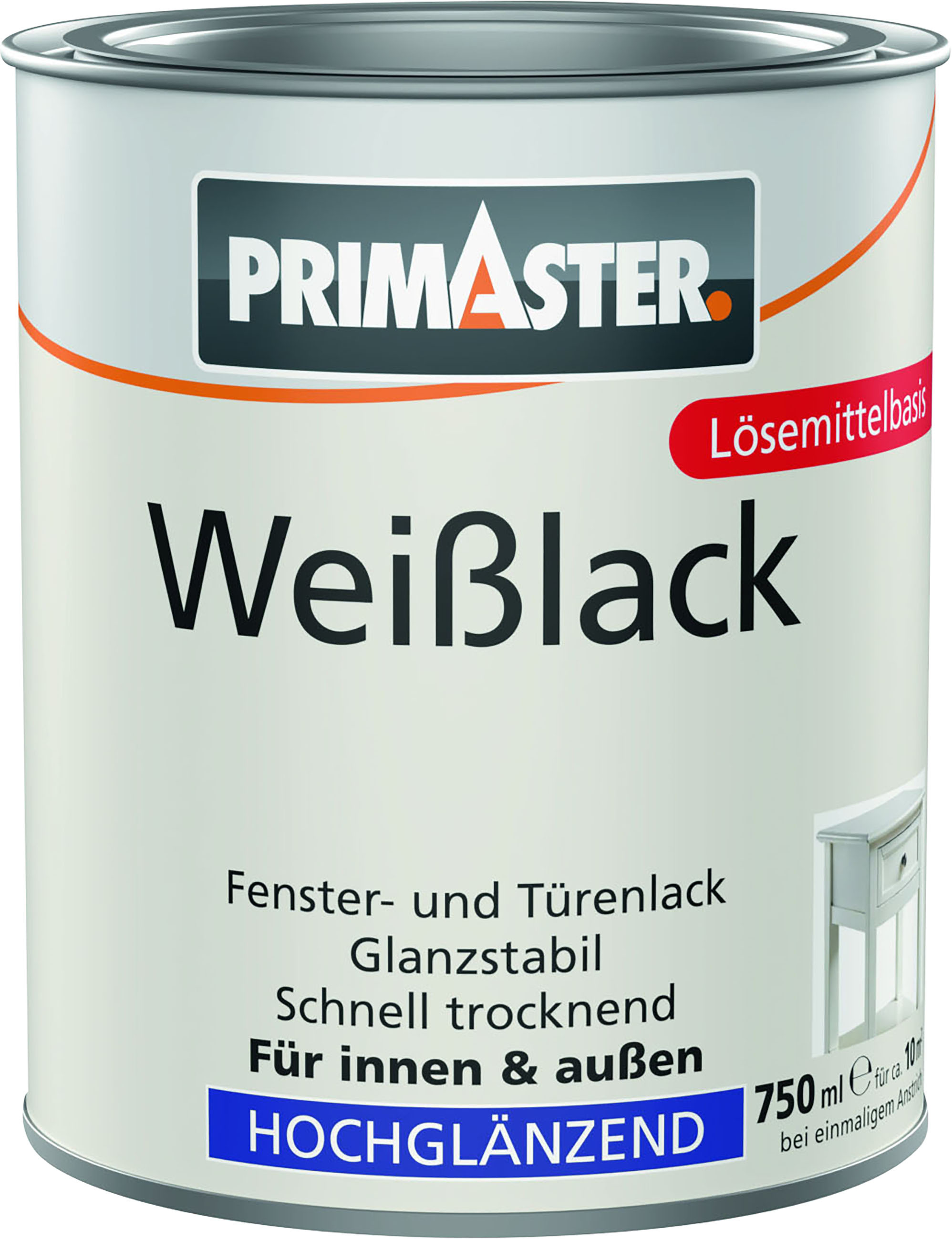 Primaster Weißlack hochglänzend 750 ml weiß