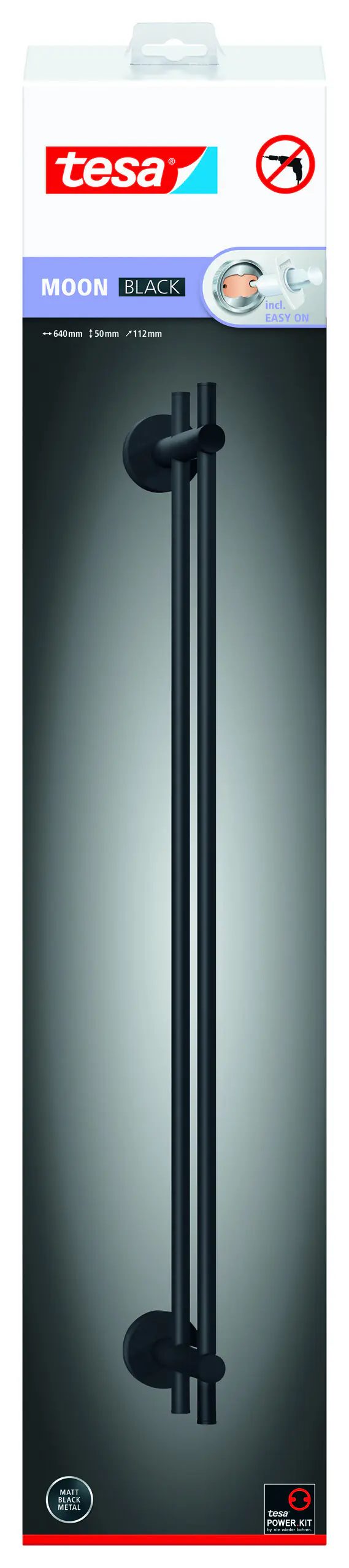 tesa Handtuchhalter Moon Black schwarz Metall 2-armig