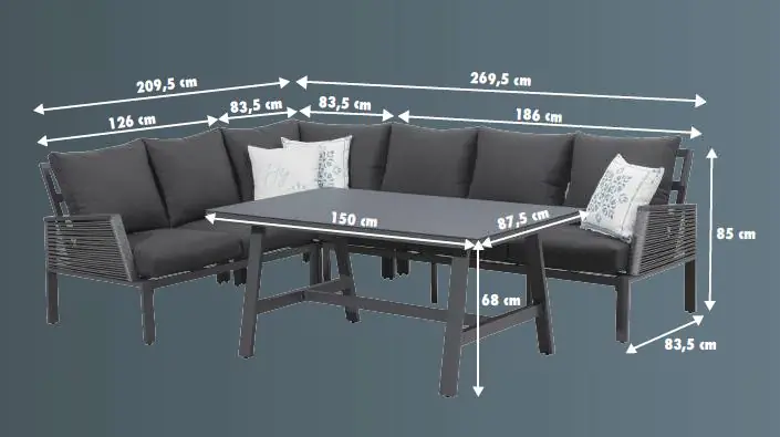 Primaster Dining Lounge Möbelset Apulia XL