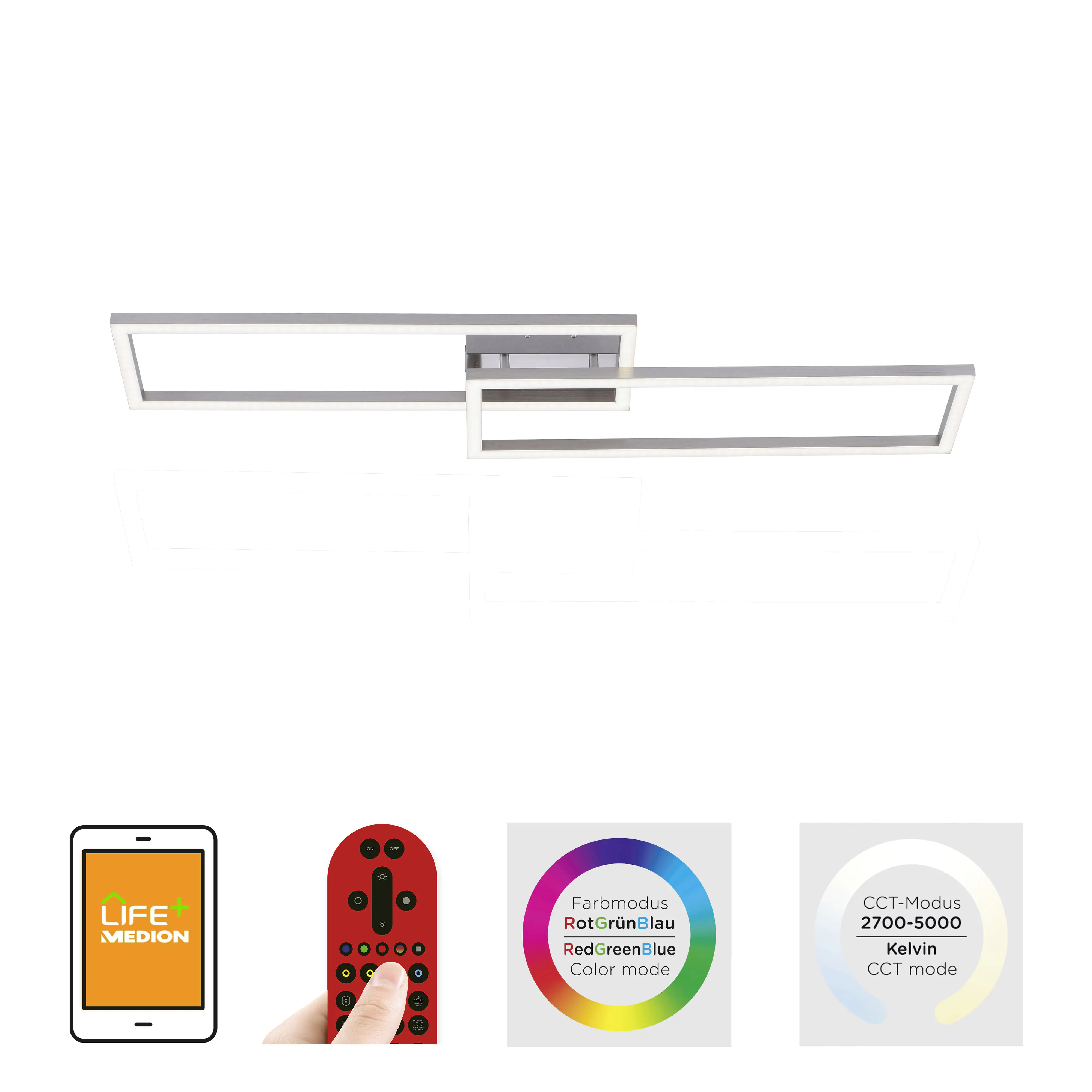 4043689973650 JustLight LED Deckenleuchte Donau aluminium Smart Home