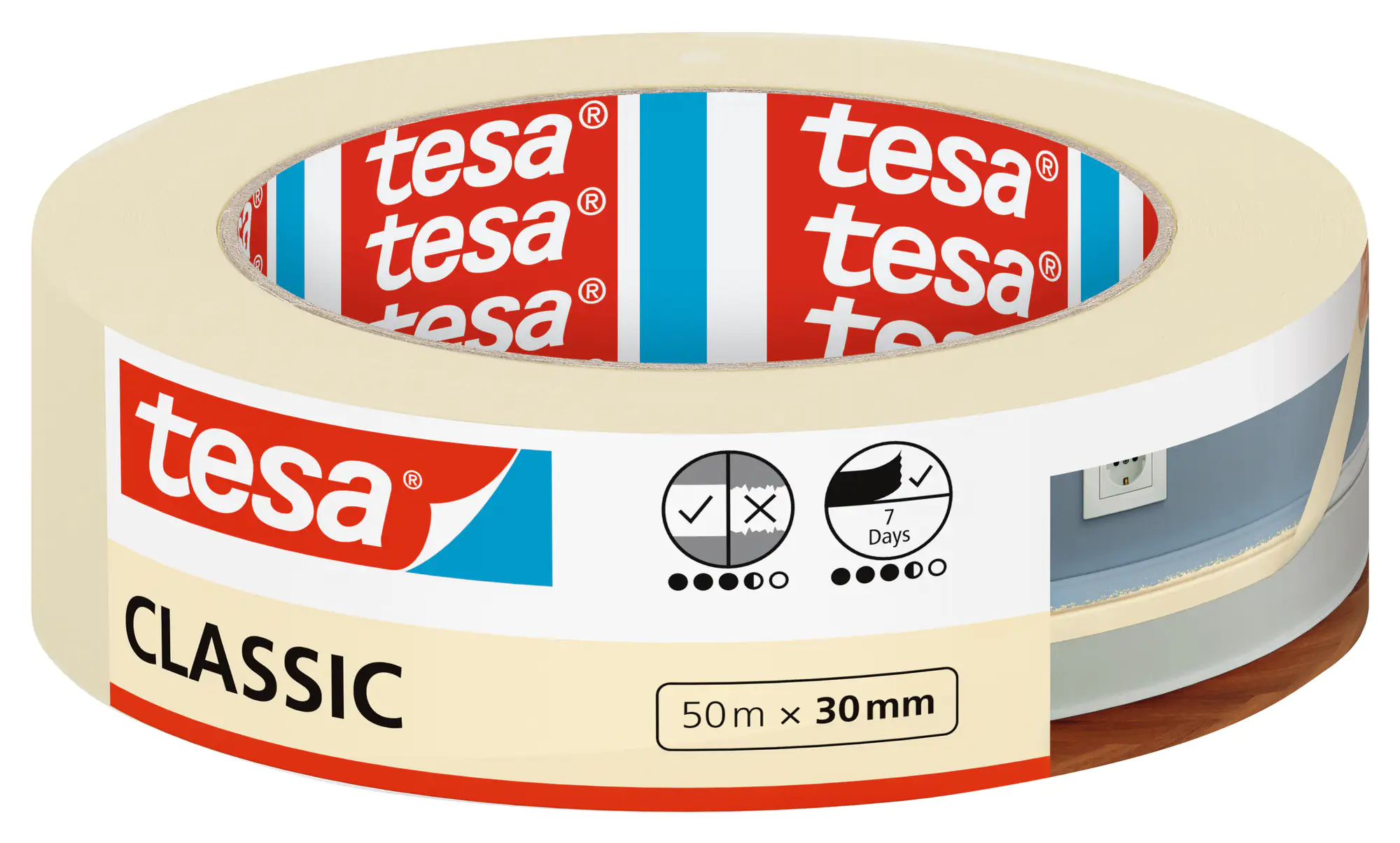 tesa Malerband Classic 50 m x 30 mm, weiß tesa Malerband Classic 50 m x 30 mm, weiß