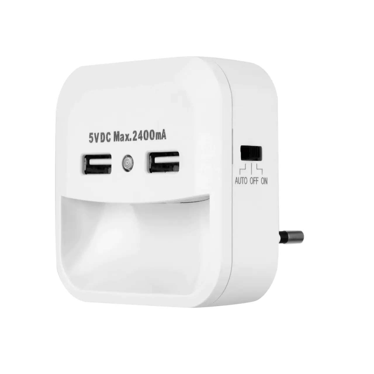 REV LED Nachtlicht 2 USB Steckdosen Dämmerungsautomatik