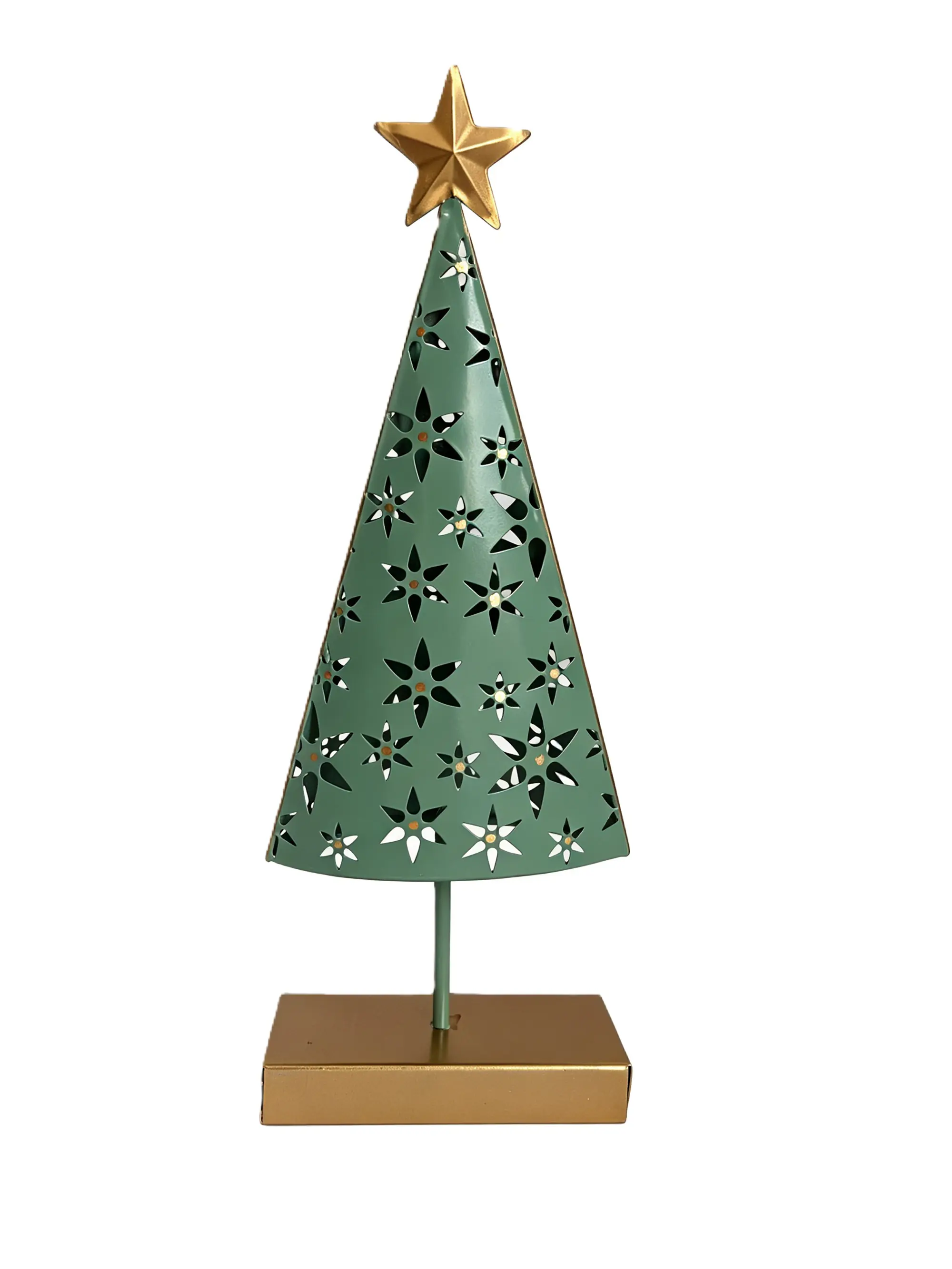 TrendLine Tannenbaum Eisen 34 x 12 x 5 cm grün-gold