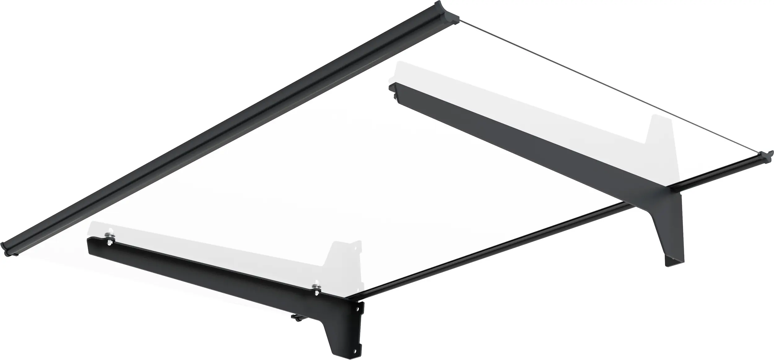 TrendLine Vordach Nizza Aluminum schwarz 140 x 90 cm