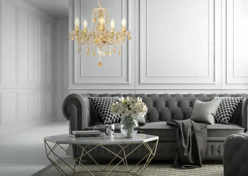 Globo Kronleuchter Marie Ø 48 x 150 cm goldfarben