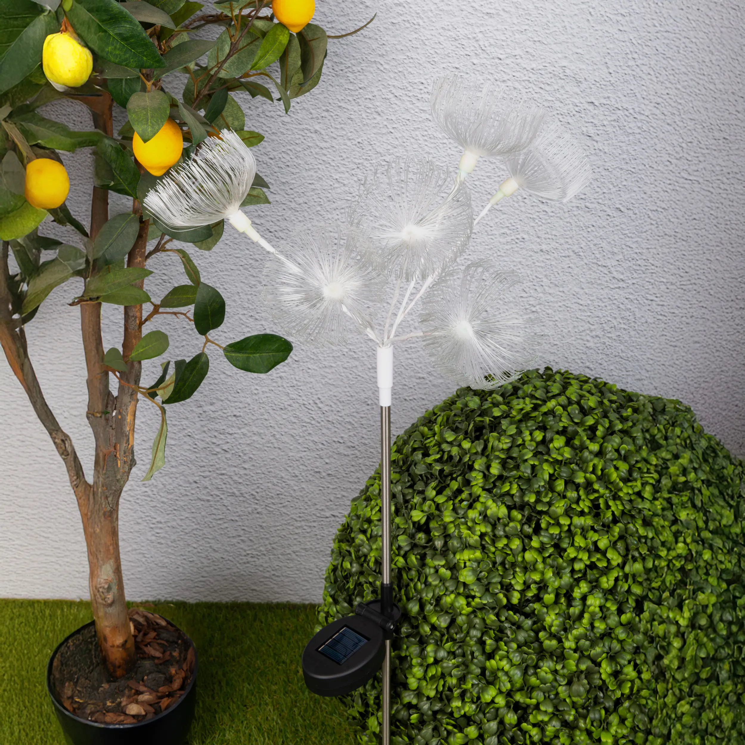 Light & More LED Solarleuchte Blumen weiß