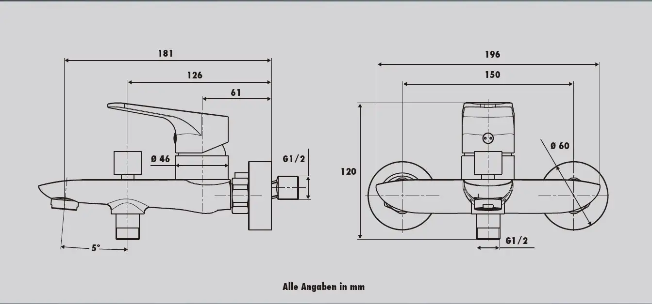 TrendLine Badewannenarmatur Miami verchromt