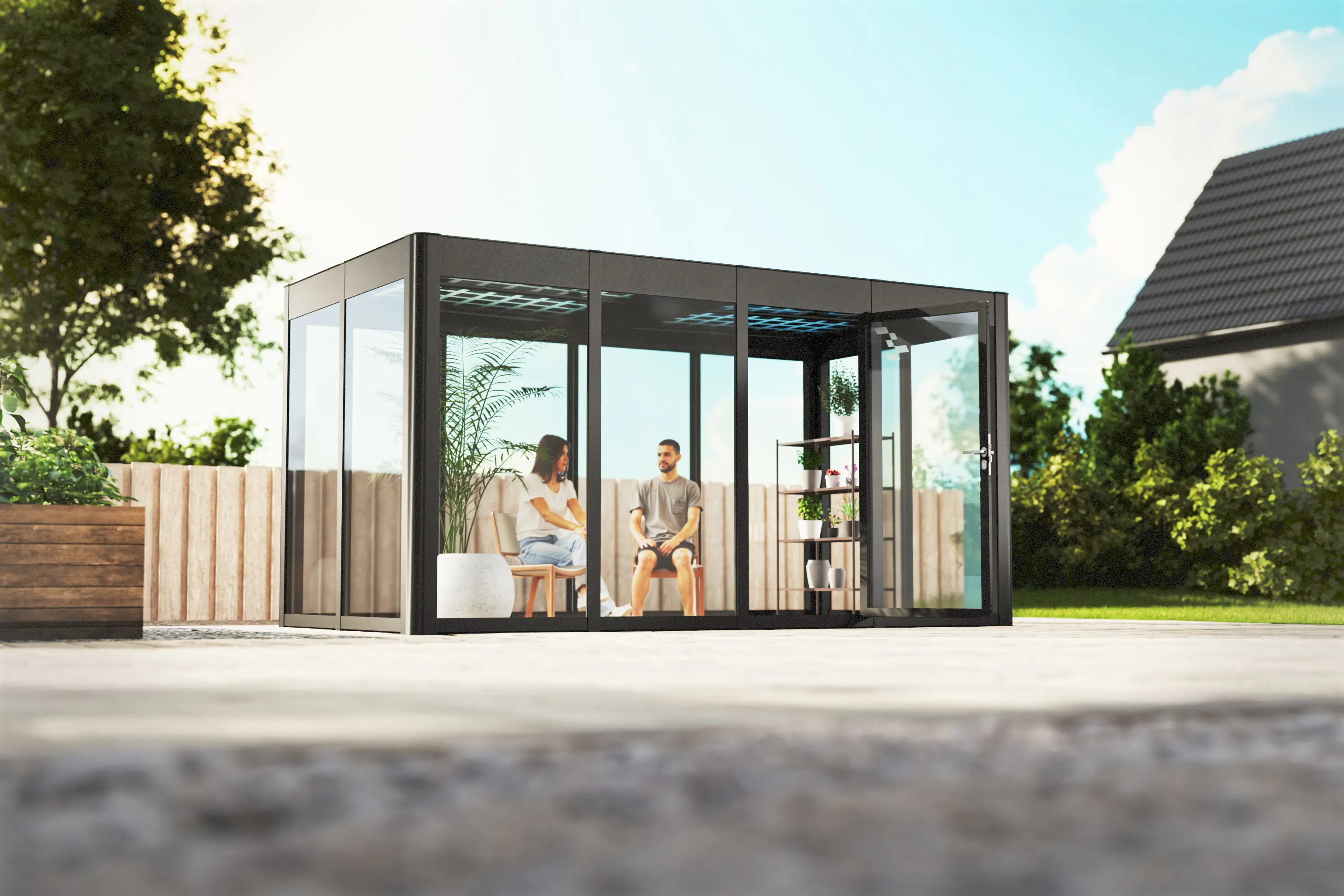 SunElements SunGarden Gartenhaus Energy 4.2 443 x 233 cm anthrazit-metallic