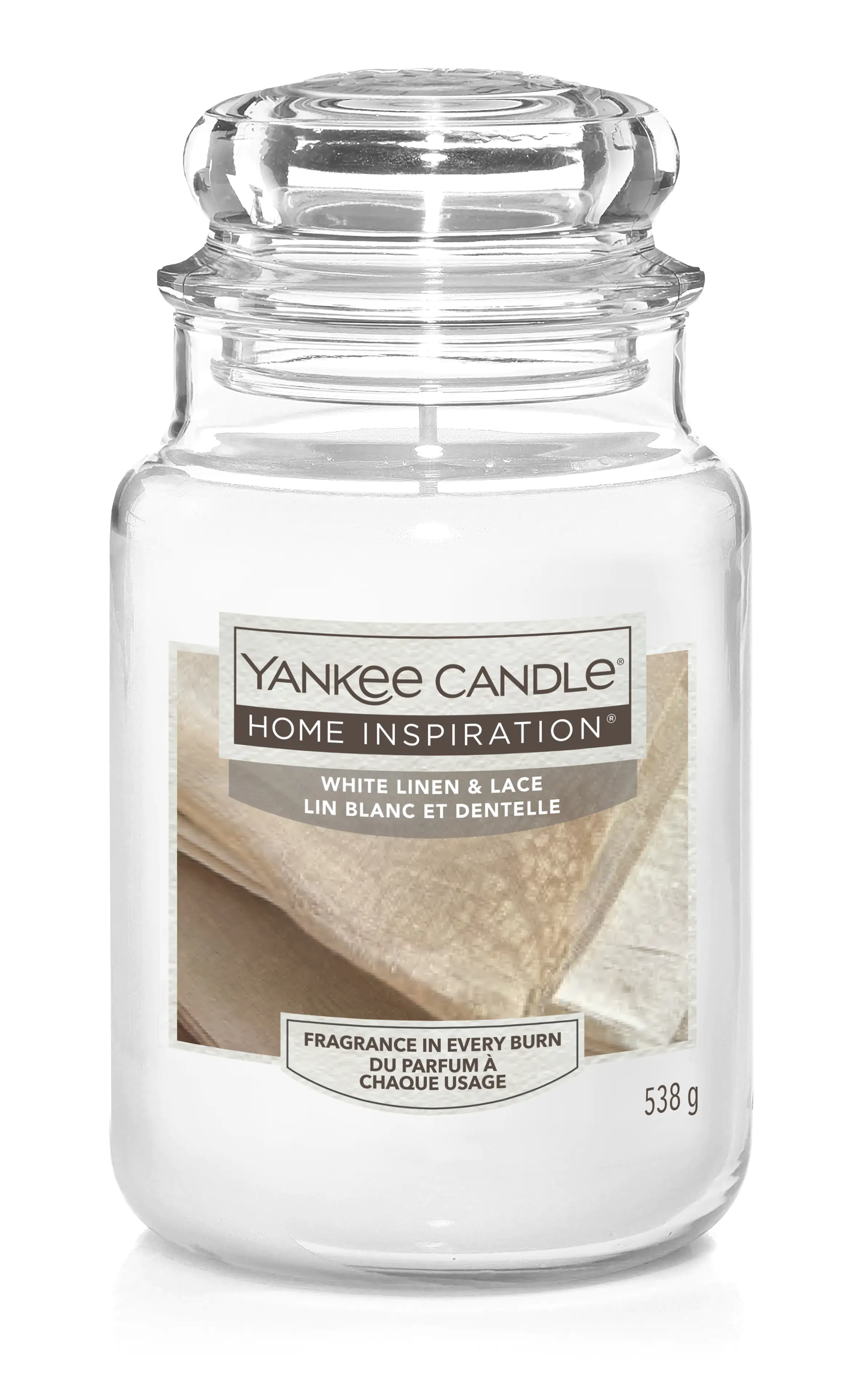Yankee Candle Duftkerze Großes Glas White Linen & Lace 538 g, weiß Yankee Candle Duftkerze Großes Glas White Linen & Lace 538 g, weiß