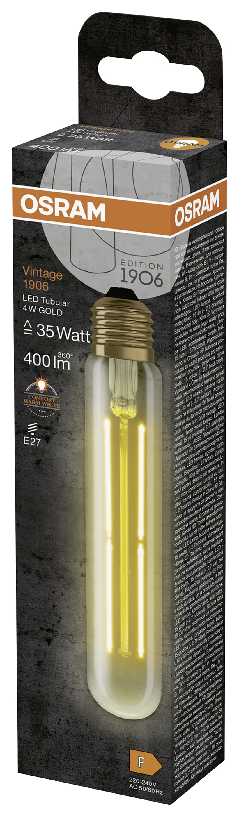 Osram LED Leuchtmittel Stab E27 4 W warmweiß amber