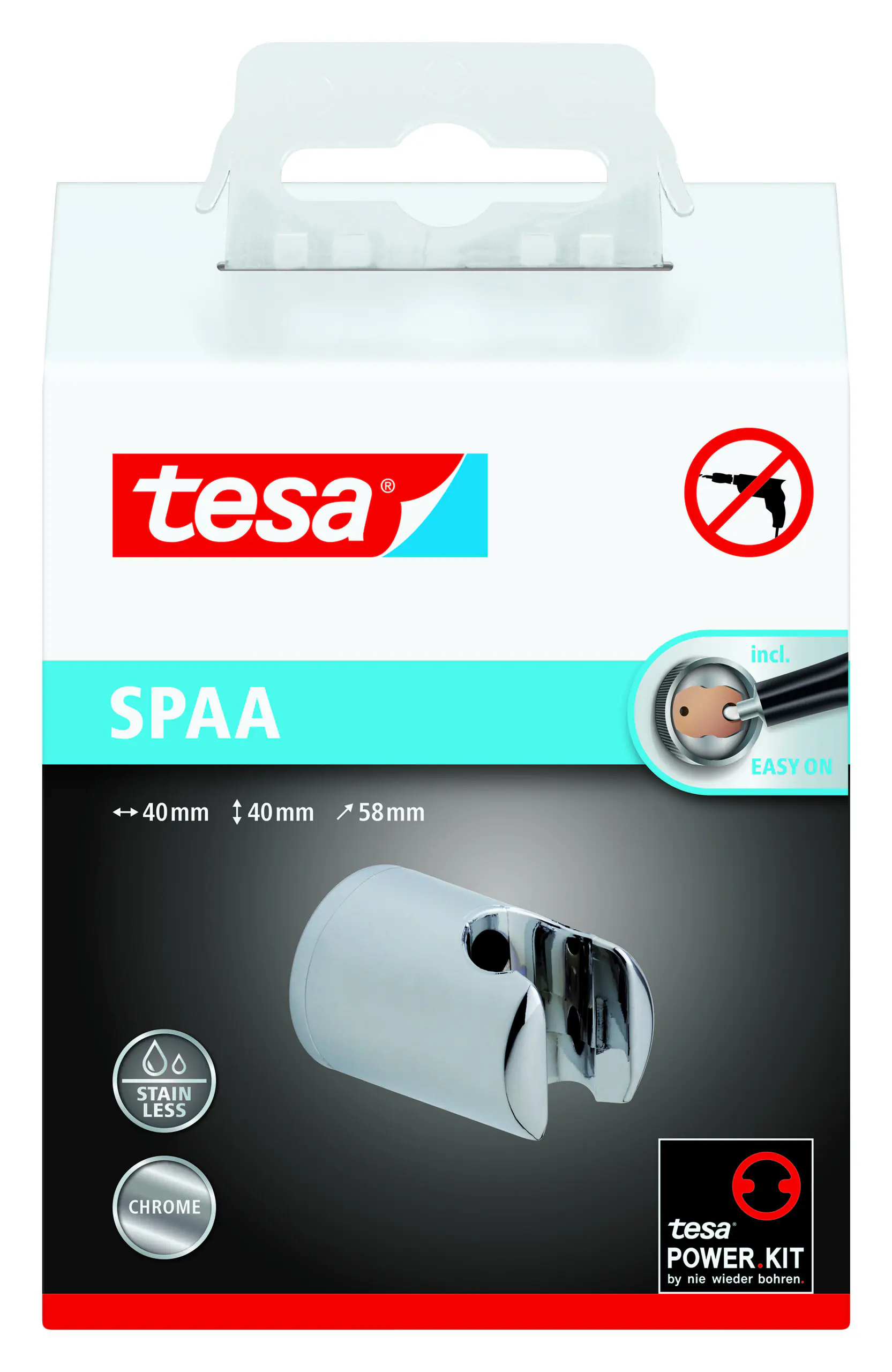 tesa Duschkopfhalterung Spaa chrom