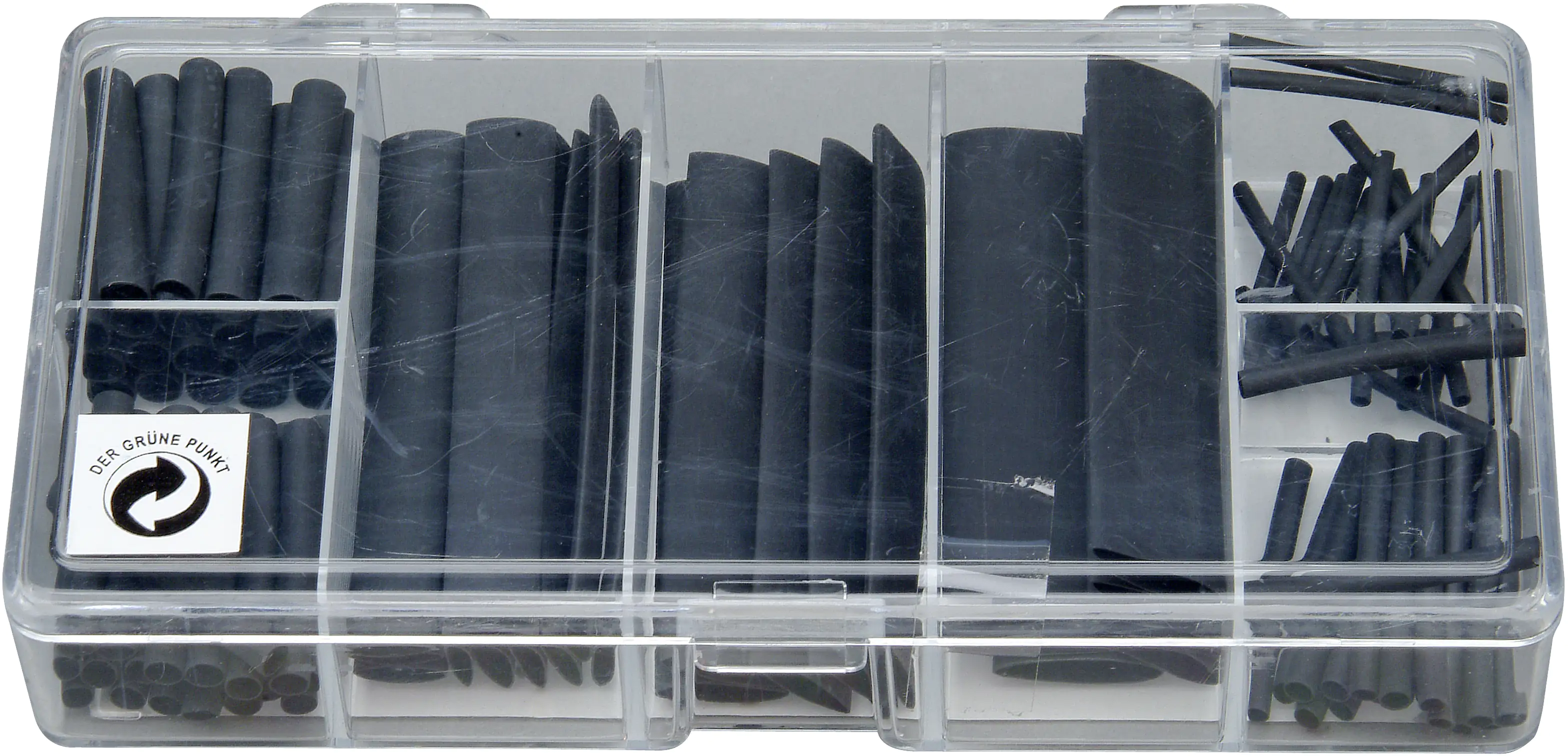 Schrumpfschlauch Set 100-teilig 1,5 - 13 mm Schrumpfrate 2:1, schwarz
