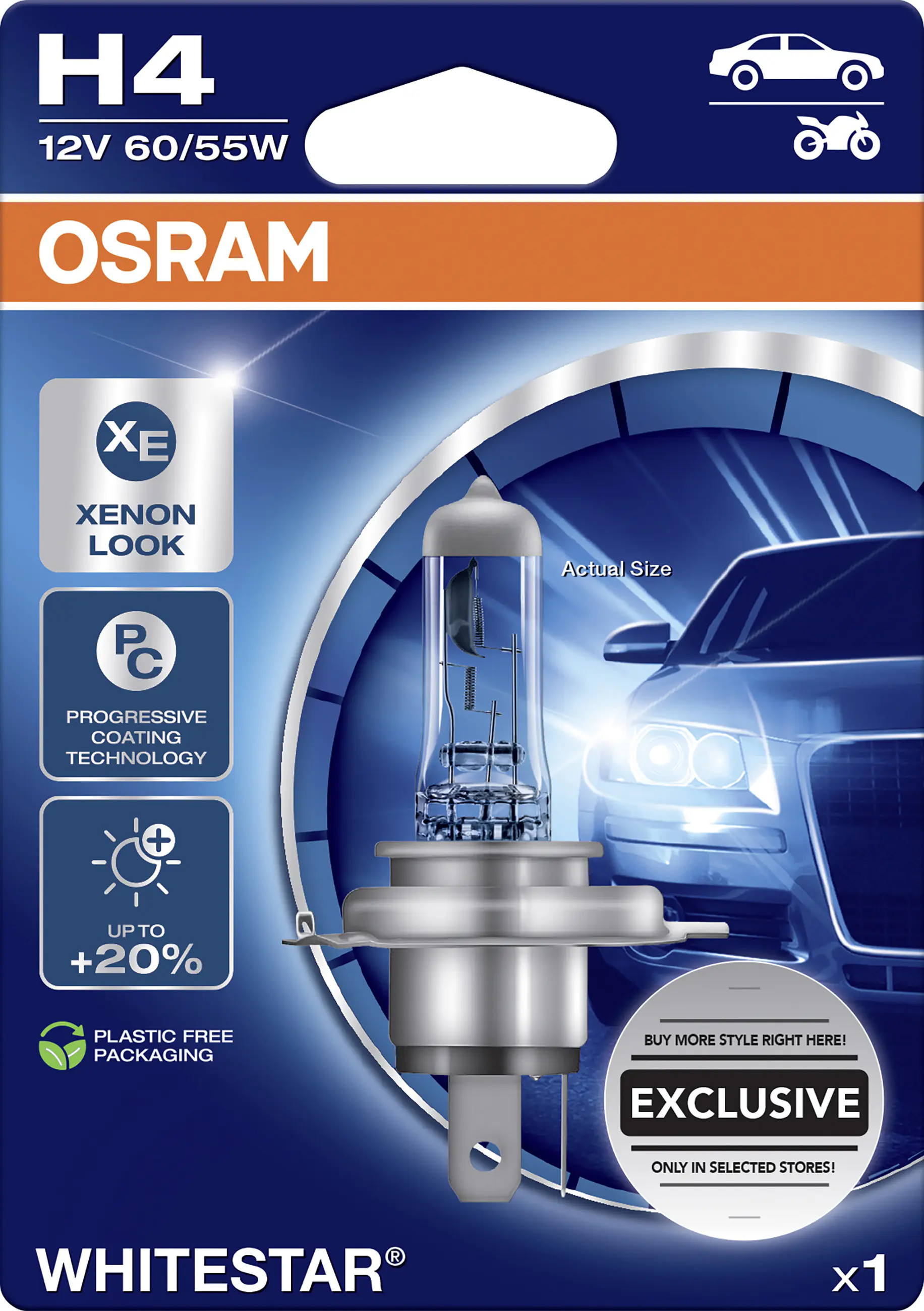 Osram Scheinwerferlampe H4 Whitestar 2.0