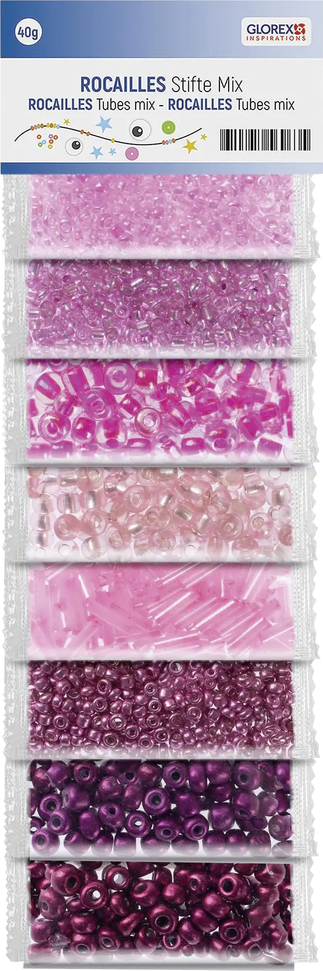 Glorex Rocailles/Stifte rosatöne mix
